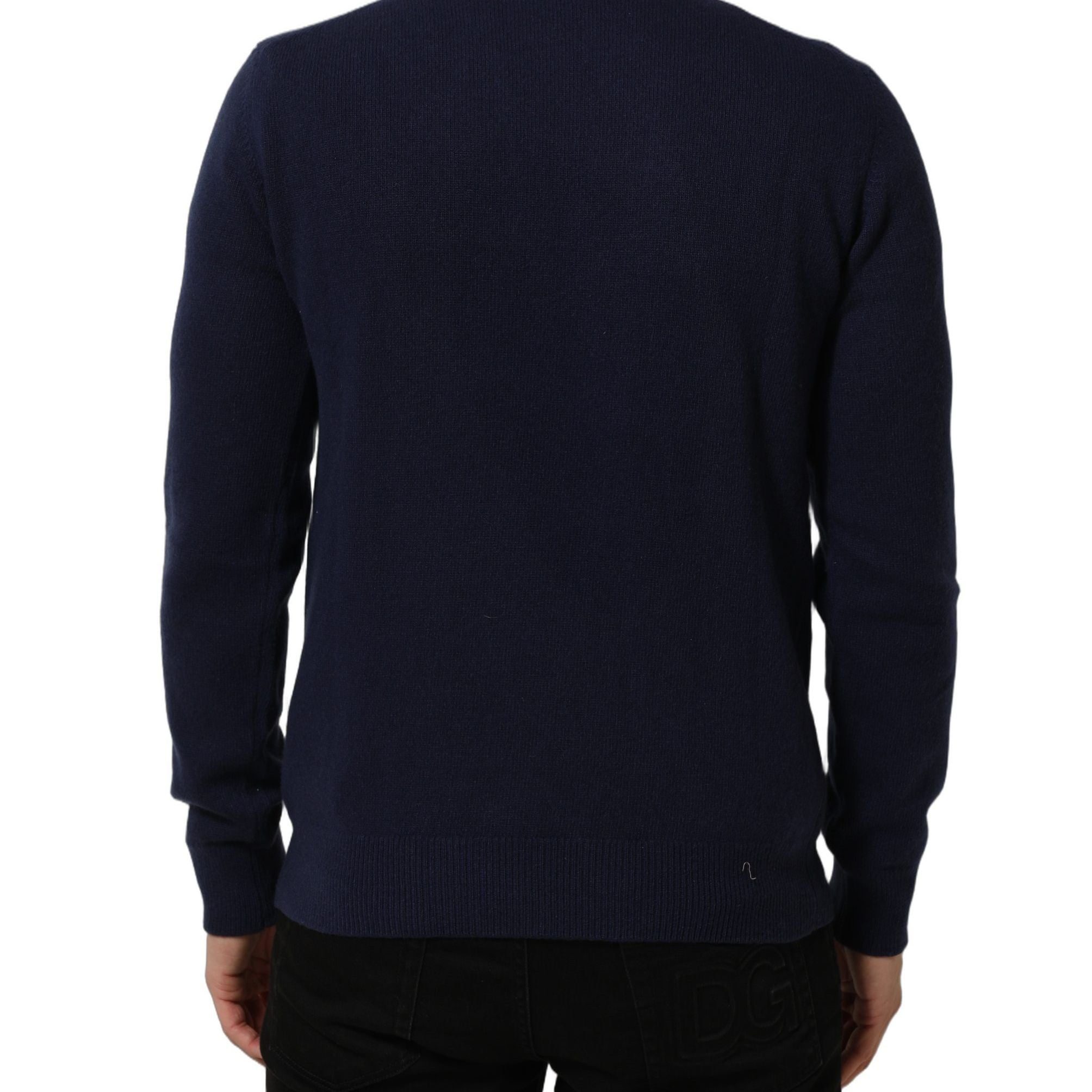 Dolce & Gabbana Blue Wool Knit Turtleneck Pullover Sweater