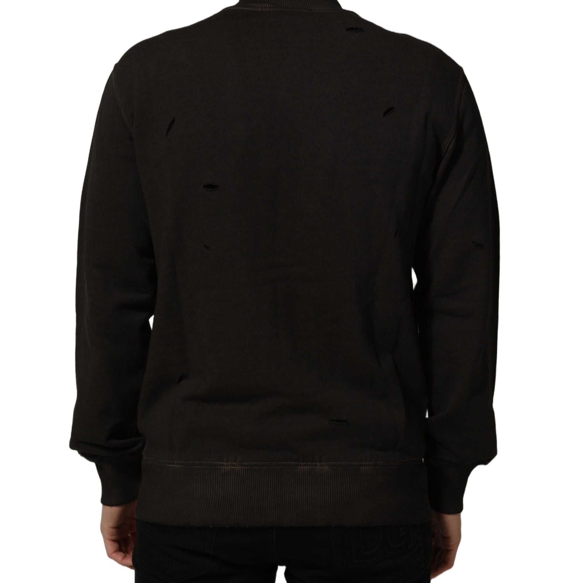 Dolce & Gabbana Brown Logo Print Full Zip Sweatshirt Sweater