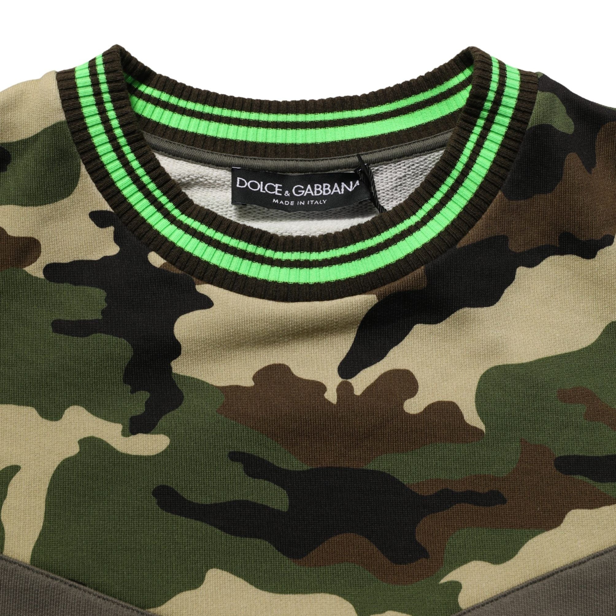Dolce & Gabbana Multicolor Camouflage Sweatshirt Men Sweater