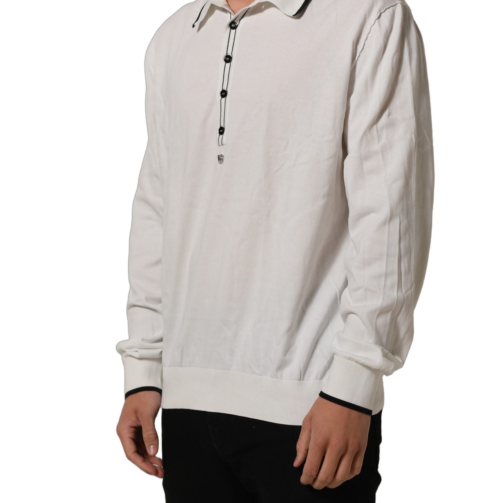 Dolce & Gabbana Black Leaf Print Silk Men Crew Neck T-shirt