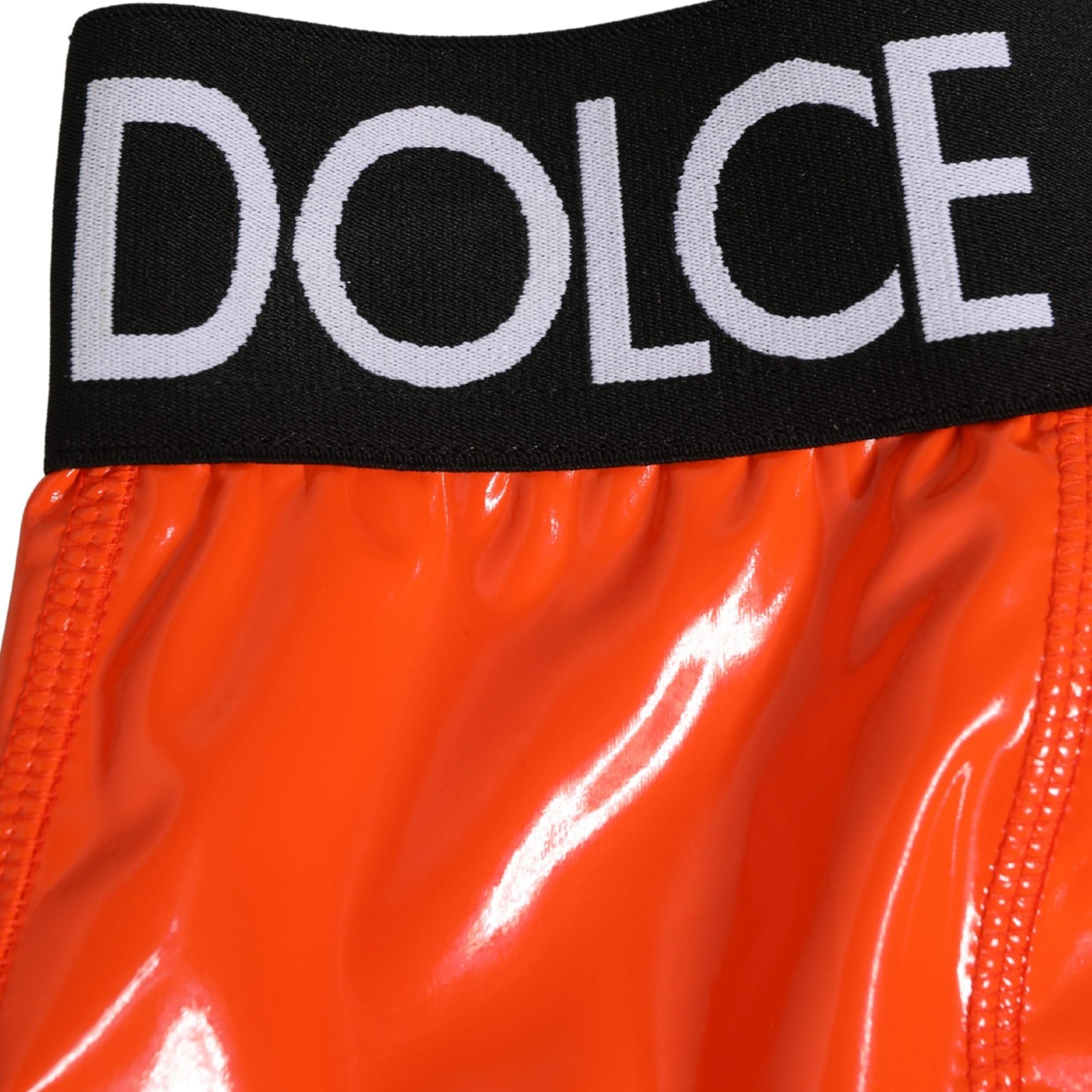 Dolce & Gabbana Orange Polyester Logo High Waist Girdle Underwear