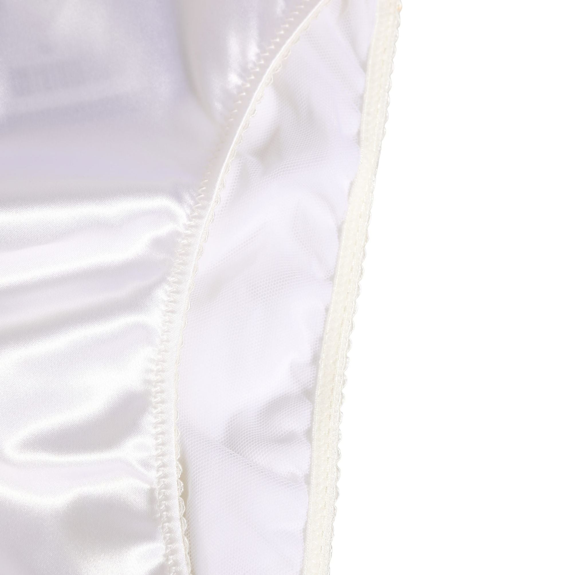 Dolce & Gabbana White Satin High-Waist Brief Logo Women Underwear