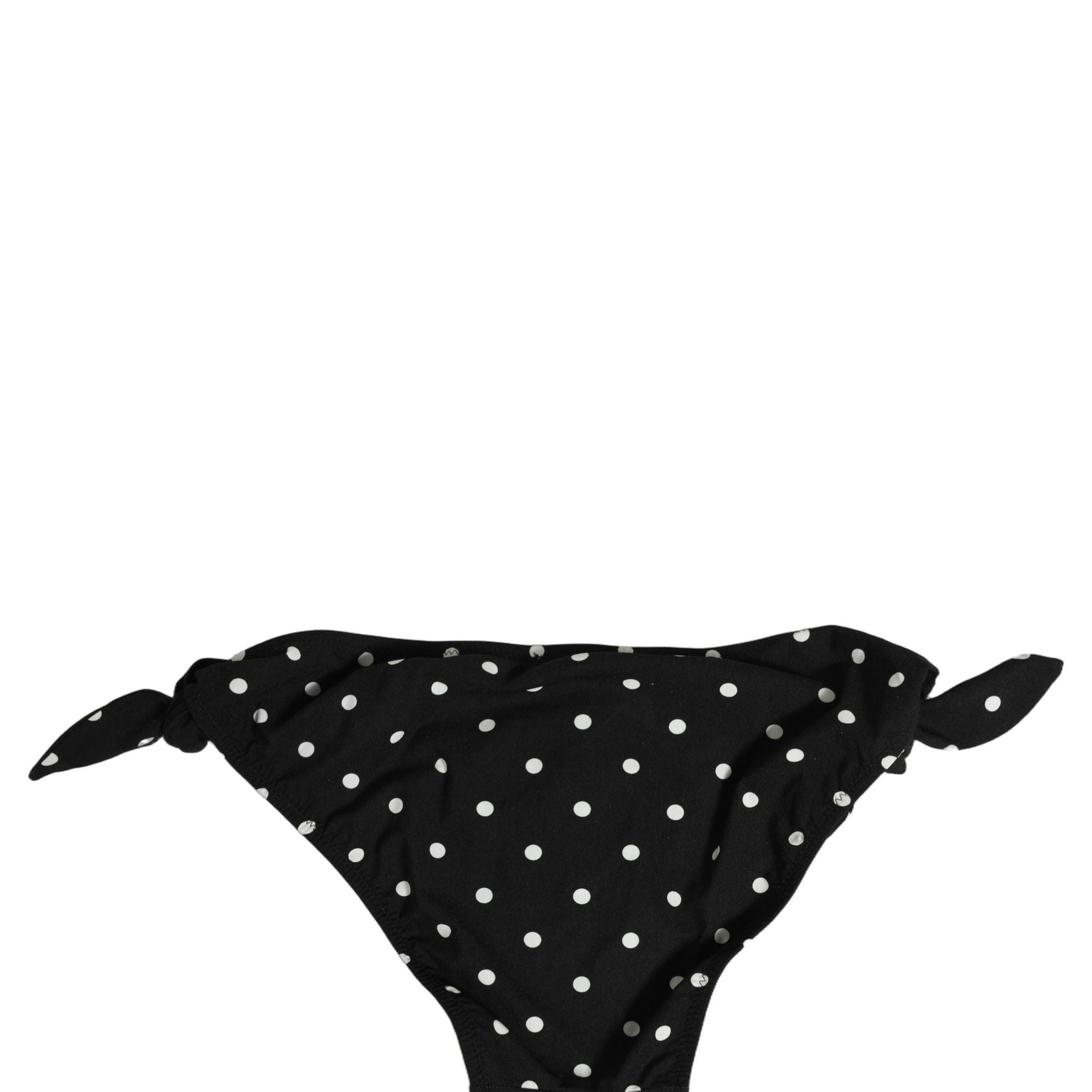 Dolce & Gabbana Black Polka Dot Swimwear Beachwear Bottom Bikini