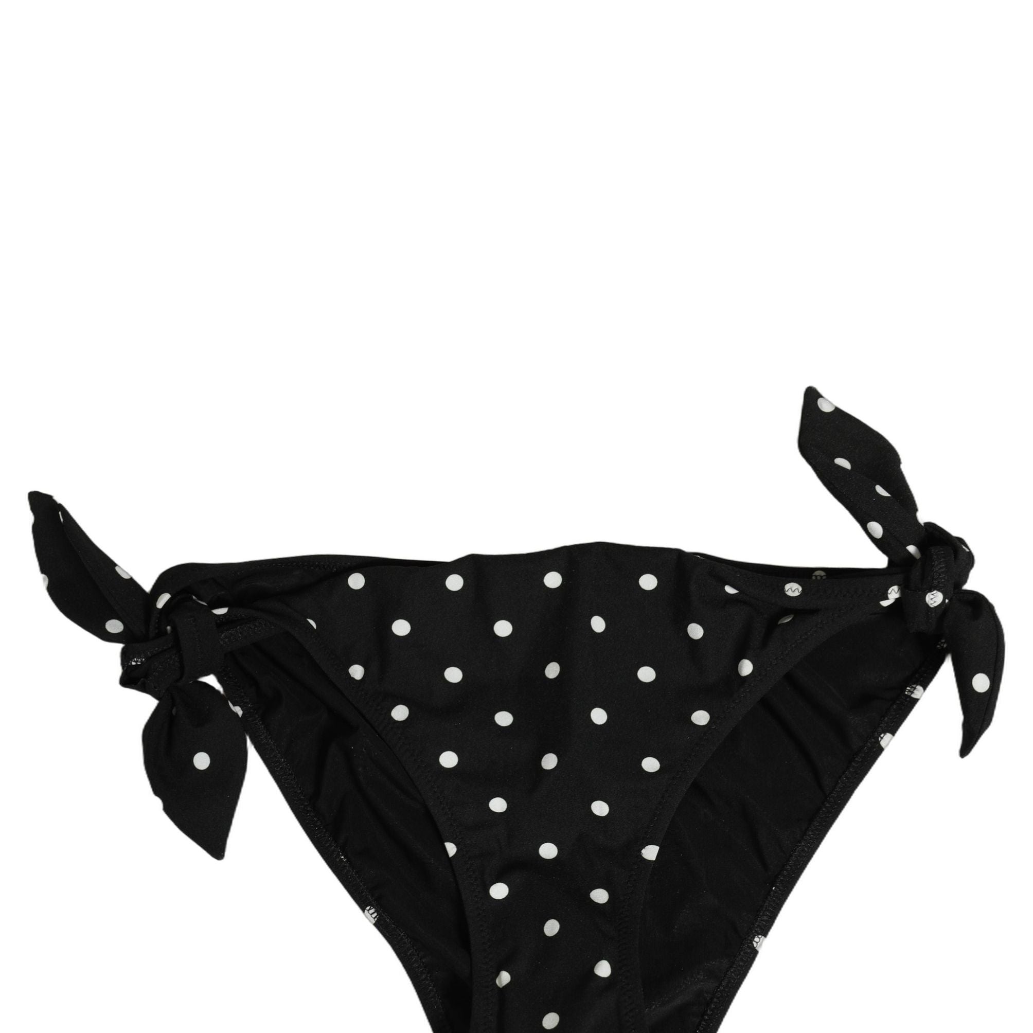 Dolce & Gabbana Black Polka Dot Swimwear Beachwear Bottom Bikini