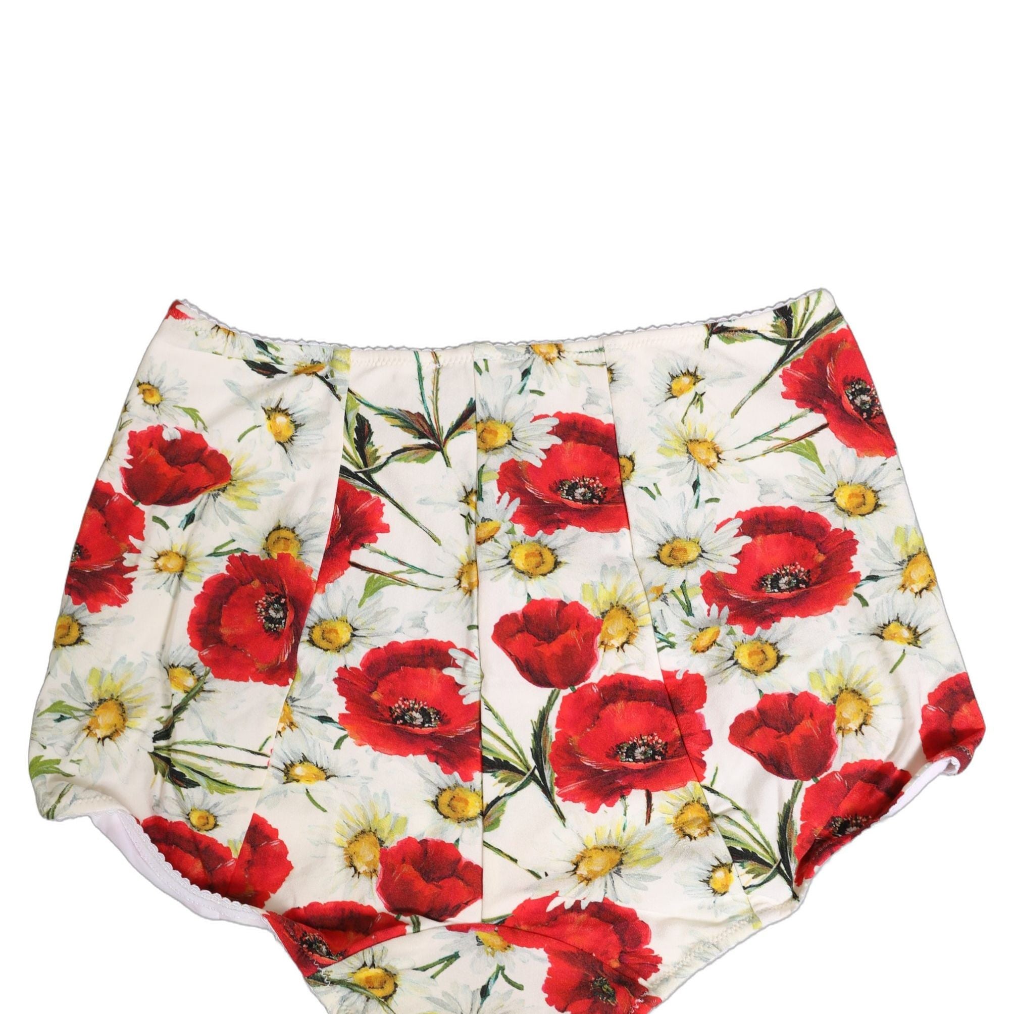 Dolce & Gabbana White Nylon Floral High Waisted Girdle Underwear