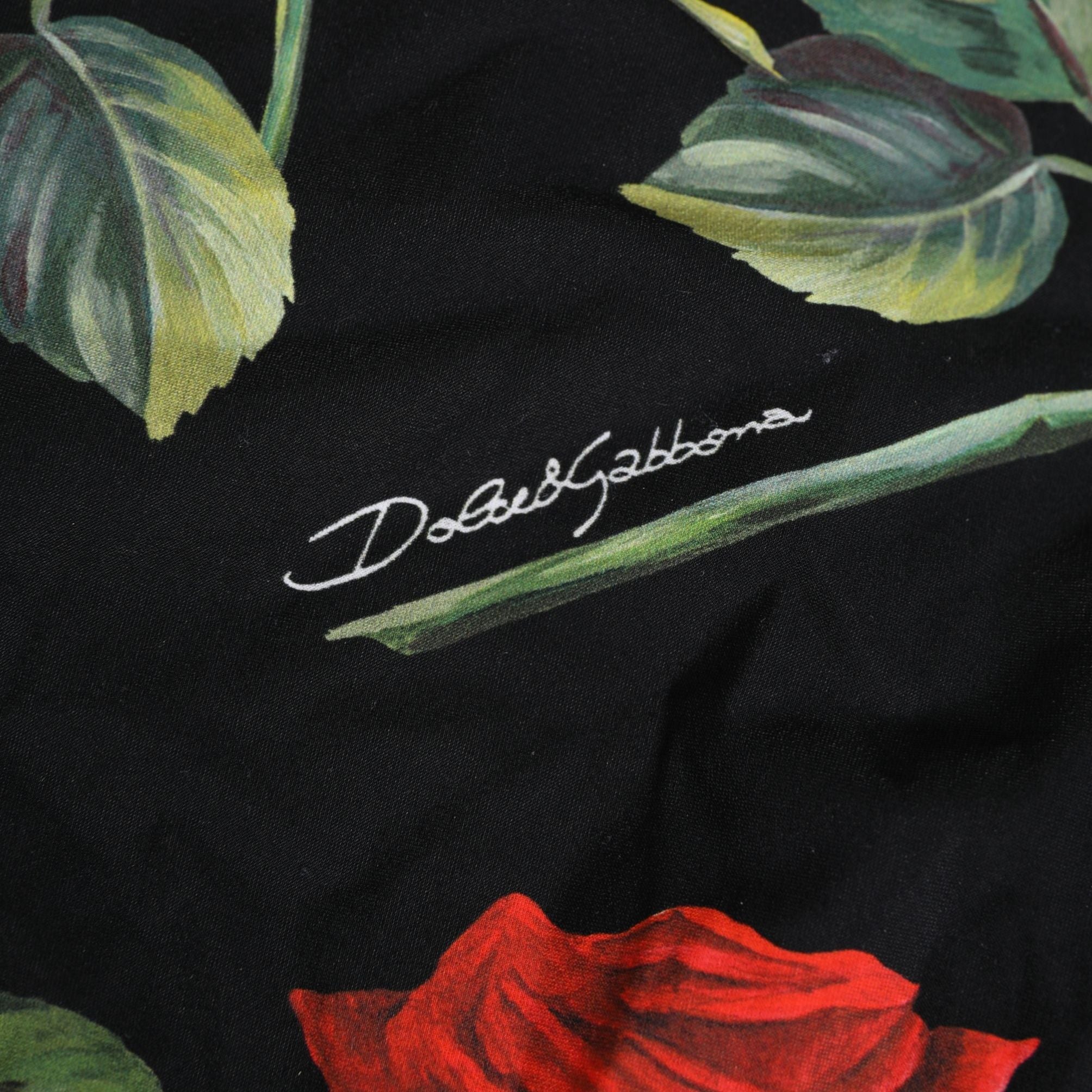 Dolce & Gabbana Black Rose Print One Piece Swimsuit Swimwear