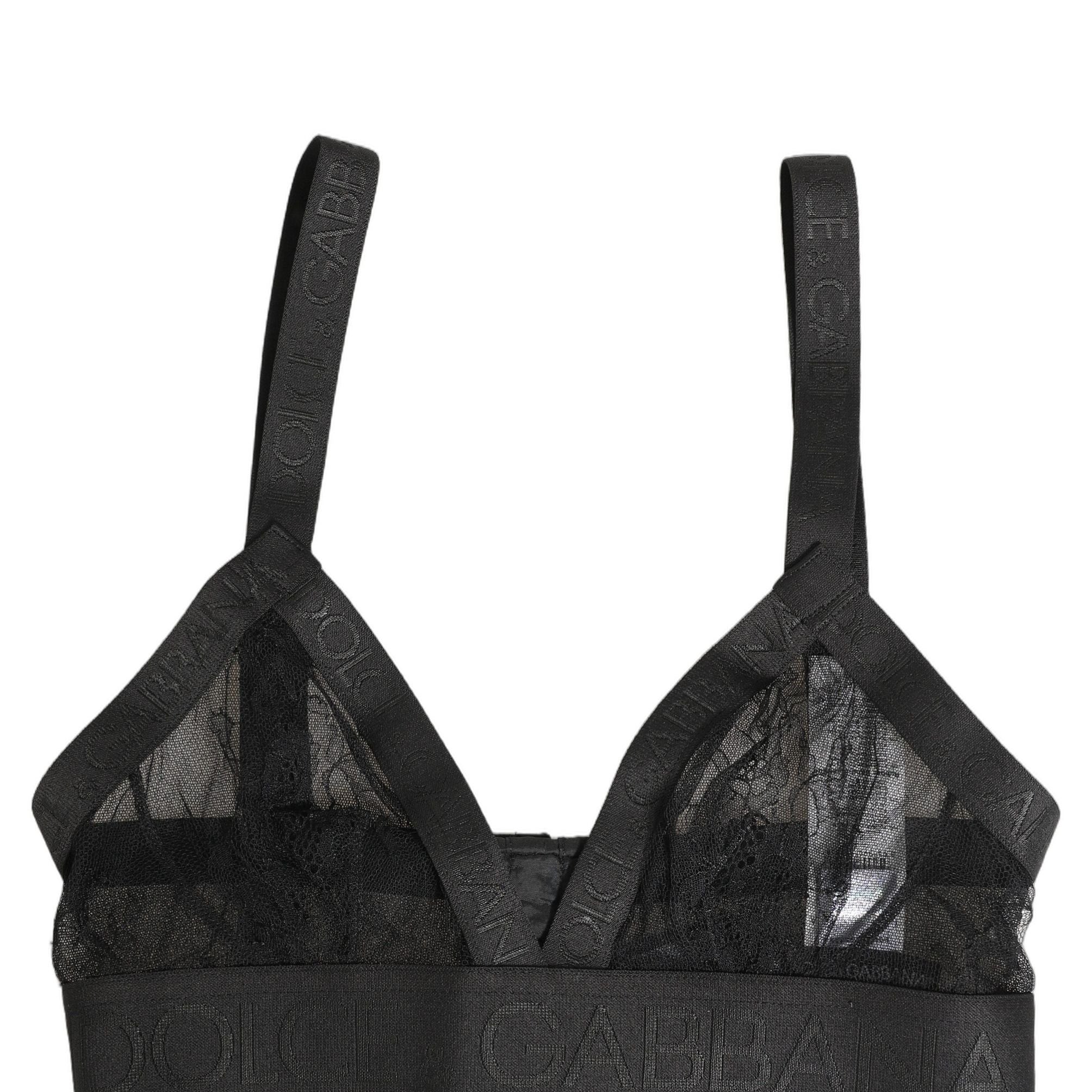 Dolce & Gabbana Black Logo Monogram Soft Cup Brassiere Underwear