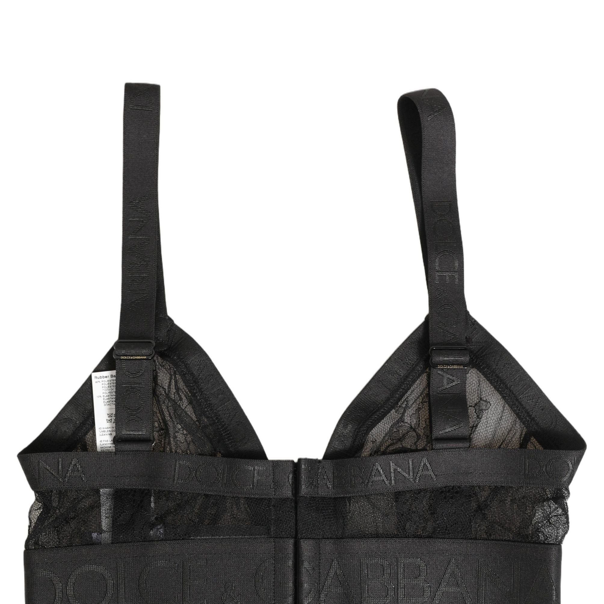 Dolce & Gabbana Black Logo Monogram Soft Cup Brassiere Underwear