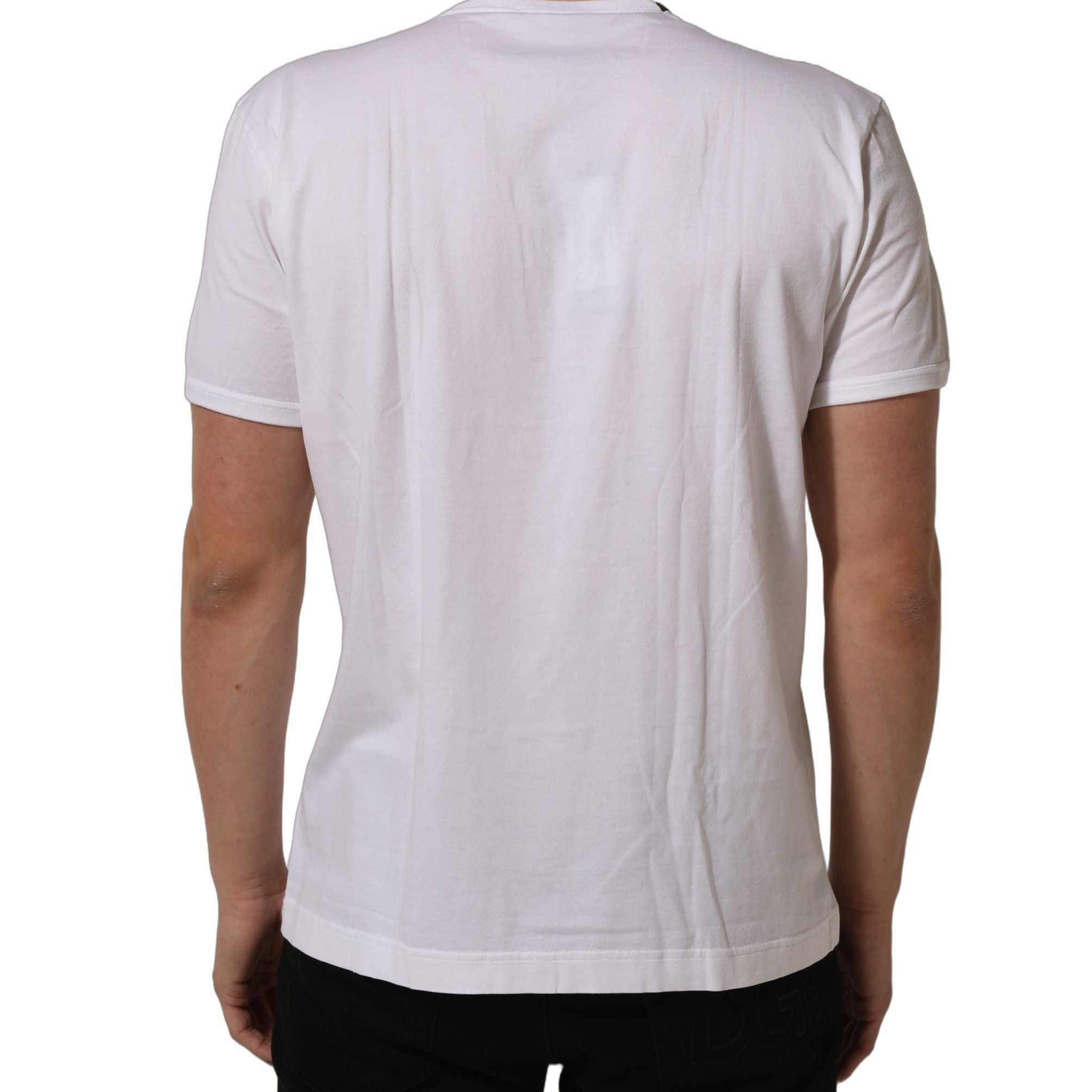 Dolce & Gabbana White Cotton Short Sleeves CrewNeck T-shirt