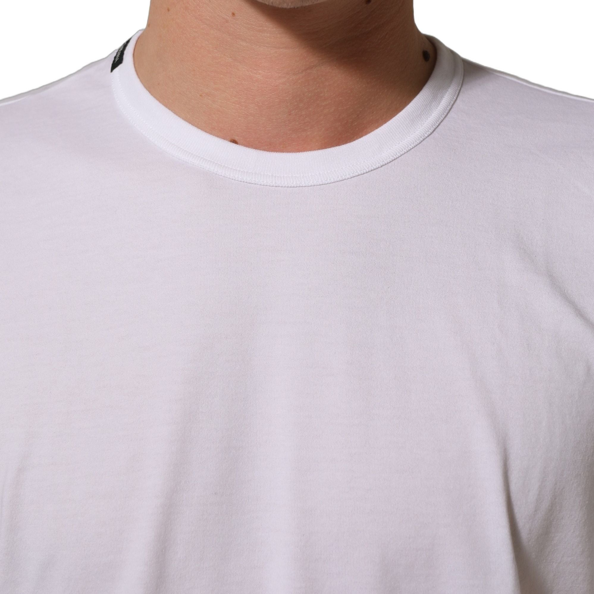Dolce & Gabbana White Cotton Short Sleeves CrewNeck T-shirt