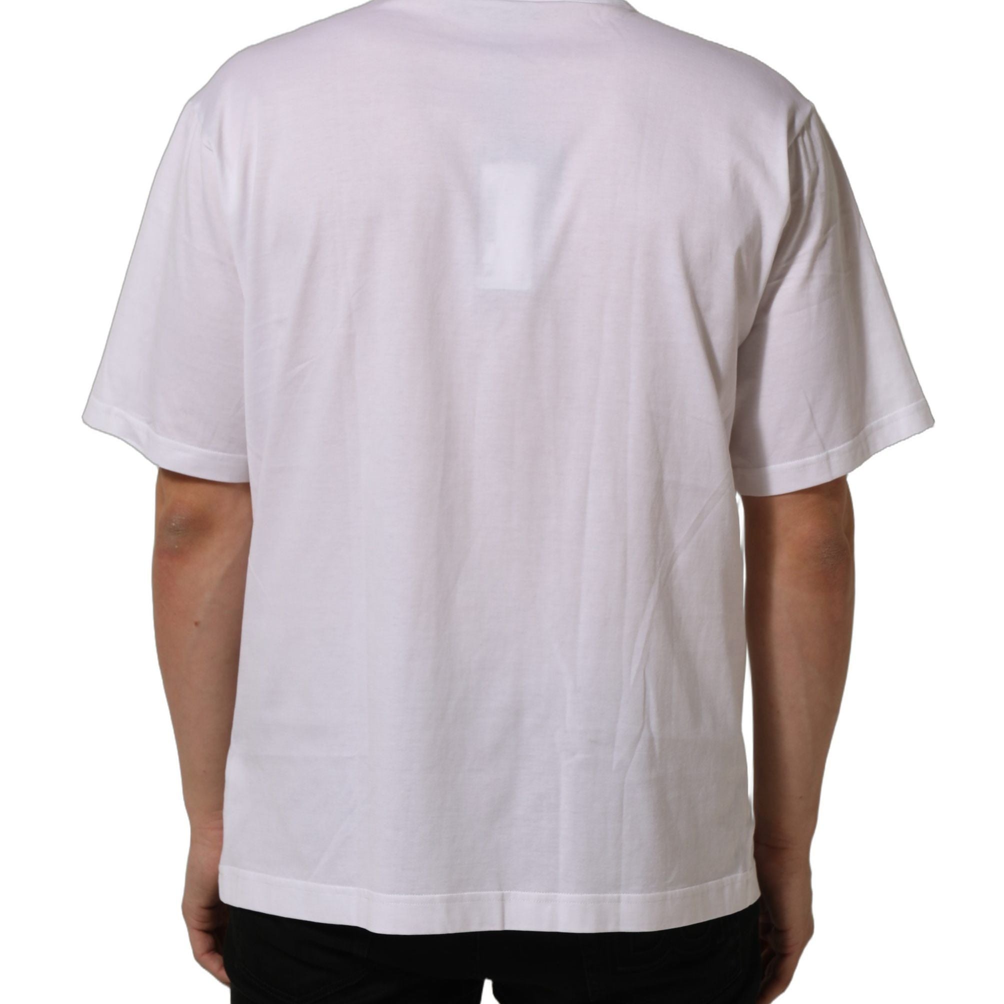 Dolce & Gabbana White Metal DG Logo Short Sleeves T-shirt