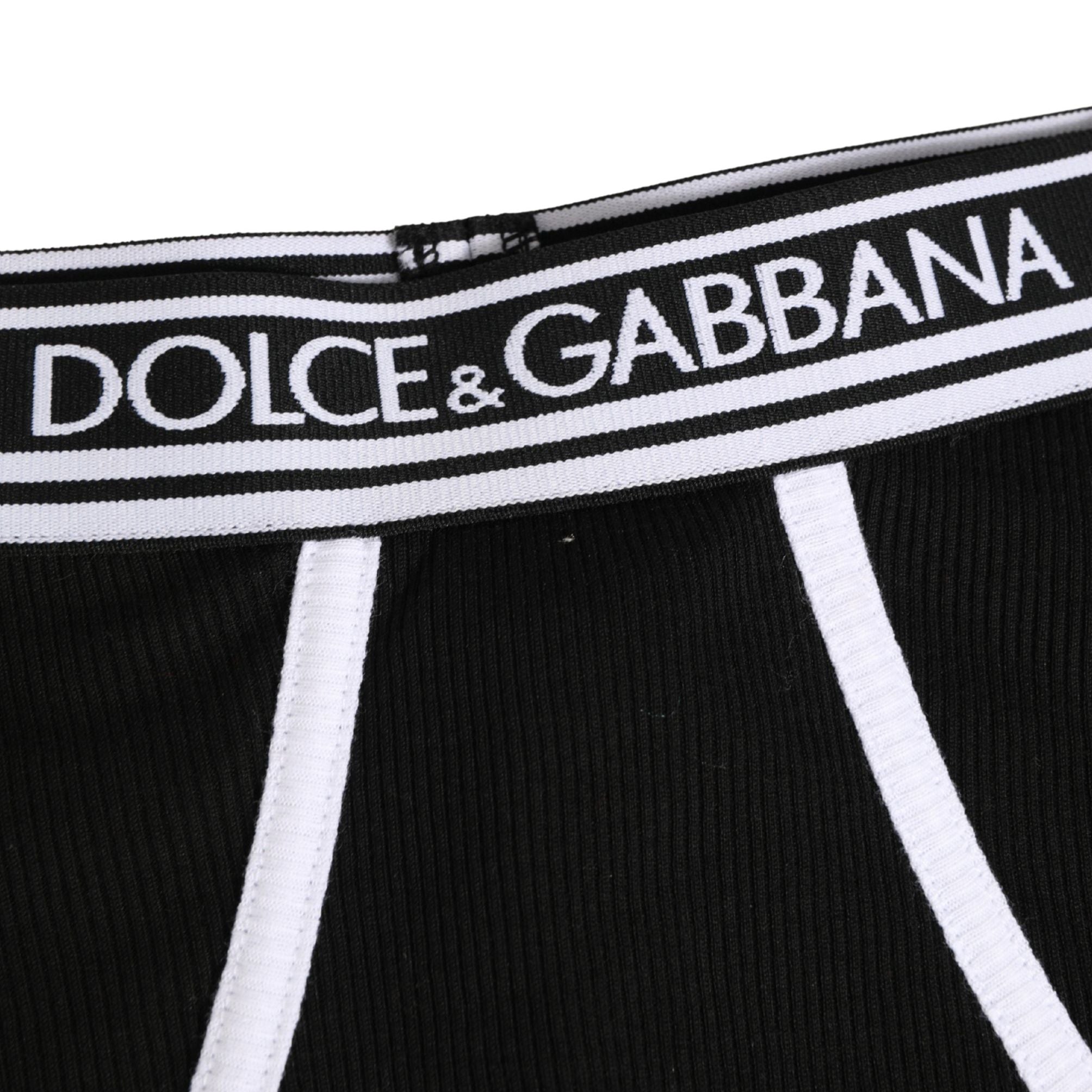Dolce & Gabbana Black White Logo Waistband Coulotte Panty Underwear