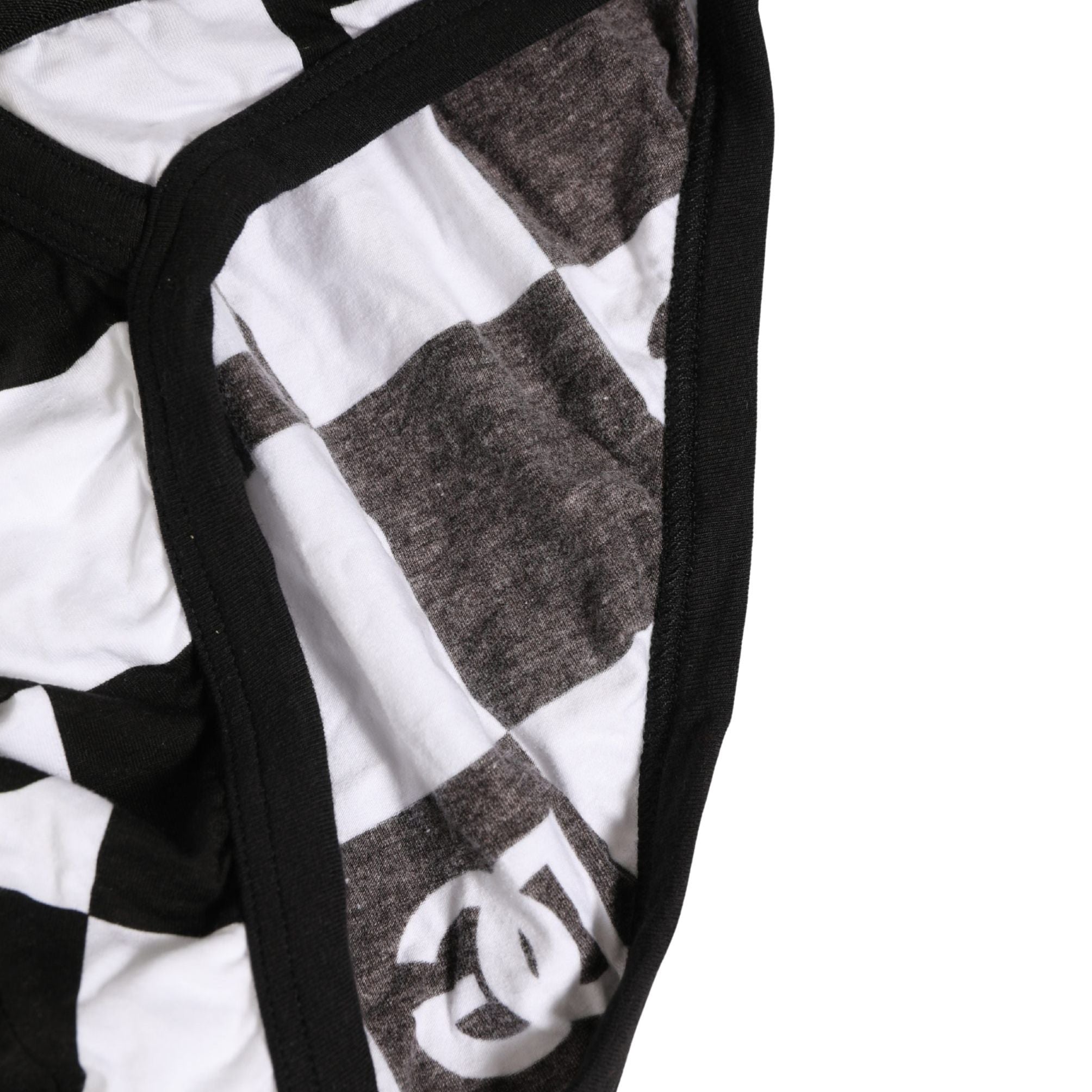 Dolce & Gabbana Black White Logo Checkered Midi Brief Underwear