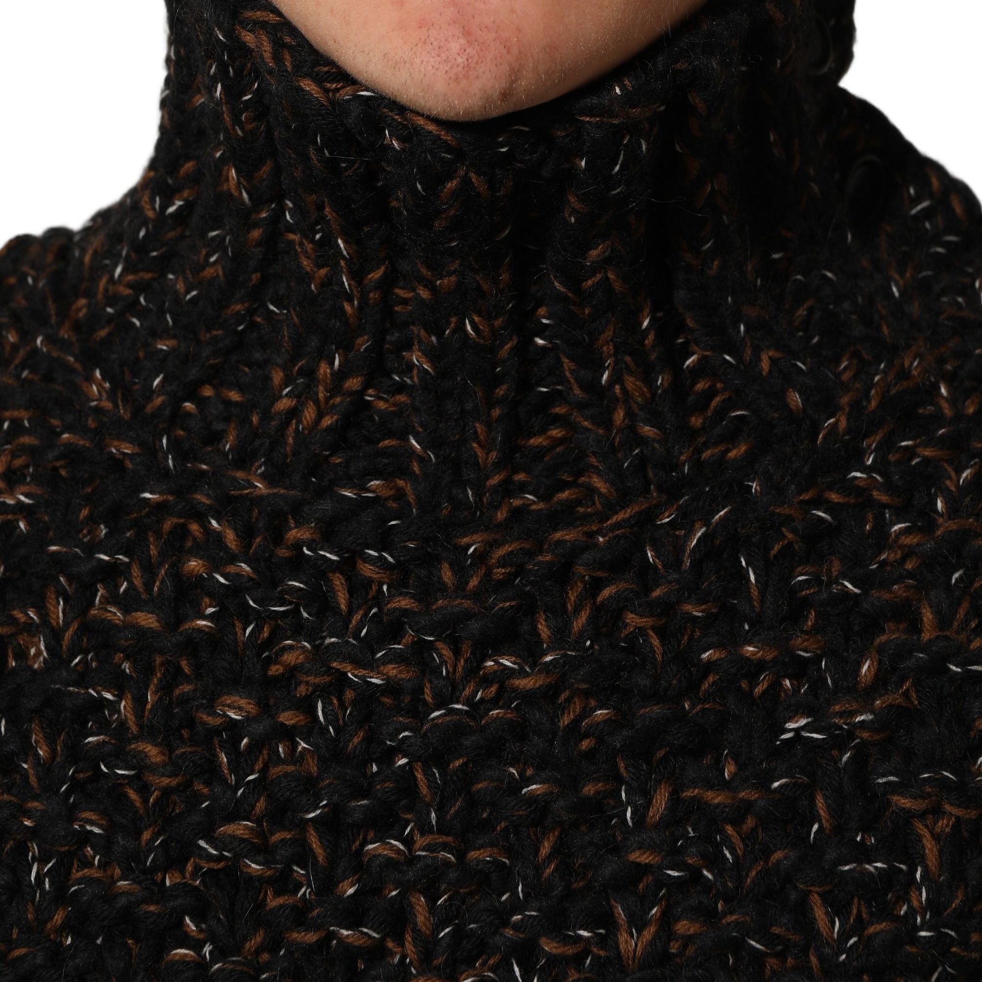 Dolce & Gabbana Brown Wool Knit Turtleneck Pullover Sweater