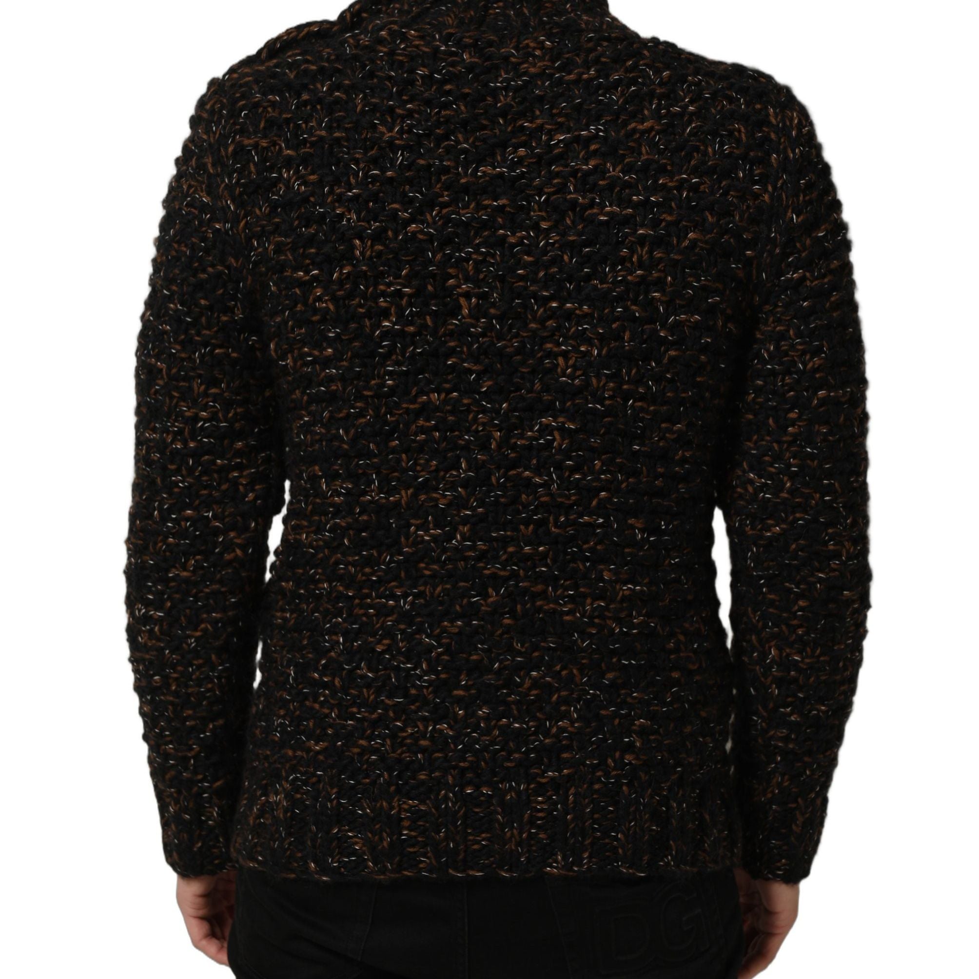 Dolce & Gabbana Brown Wool Knit Turtleneck Pullover Sweater