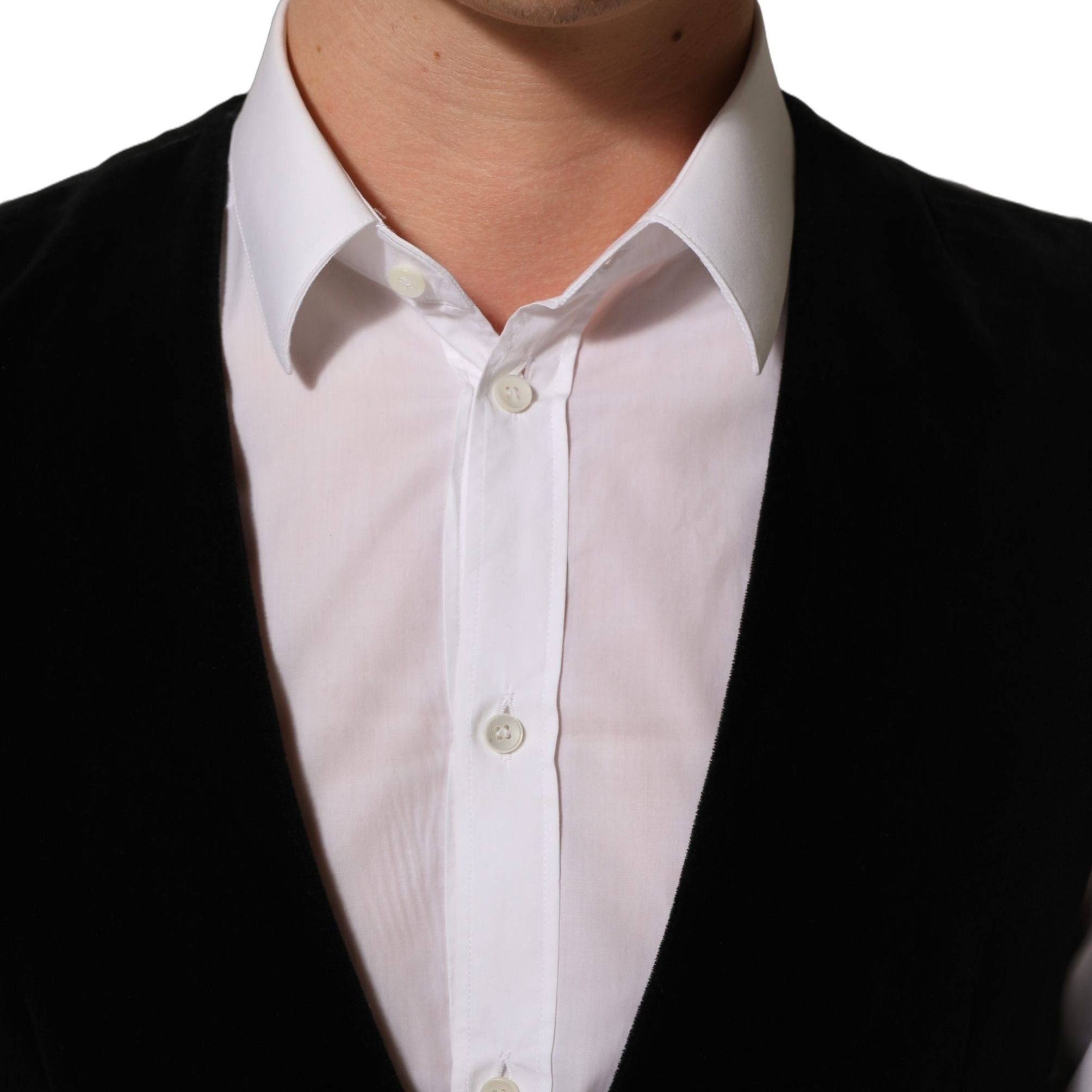 Dolce & Gabbana Black Wool Blend Waistcoat Formal Dress Vest