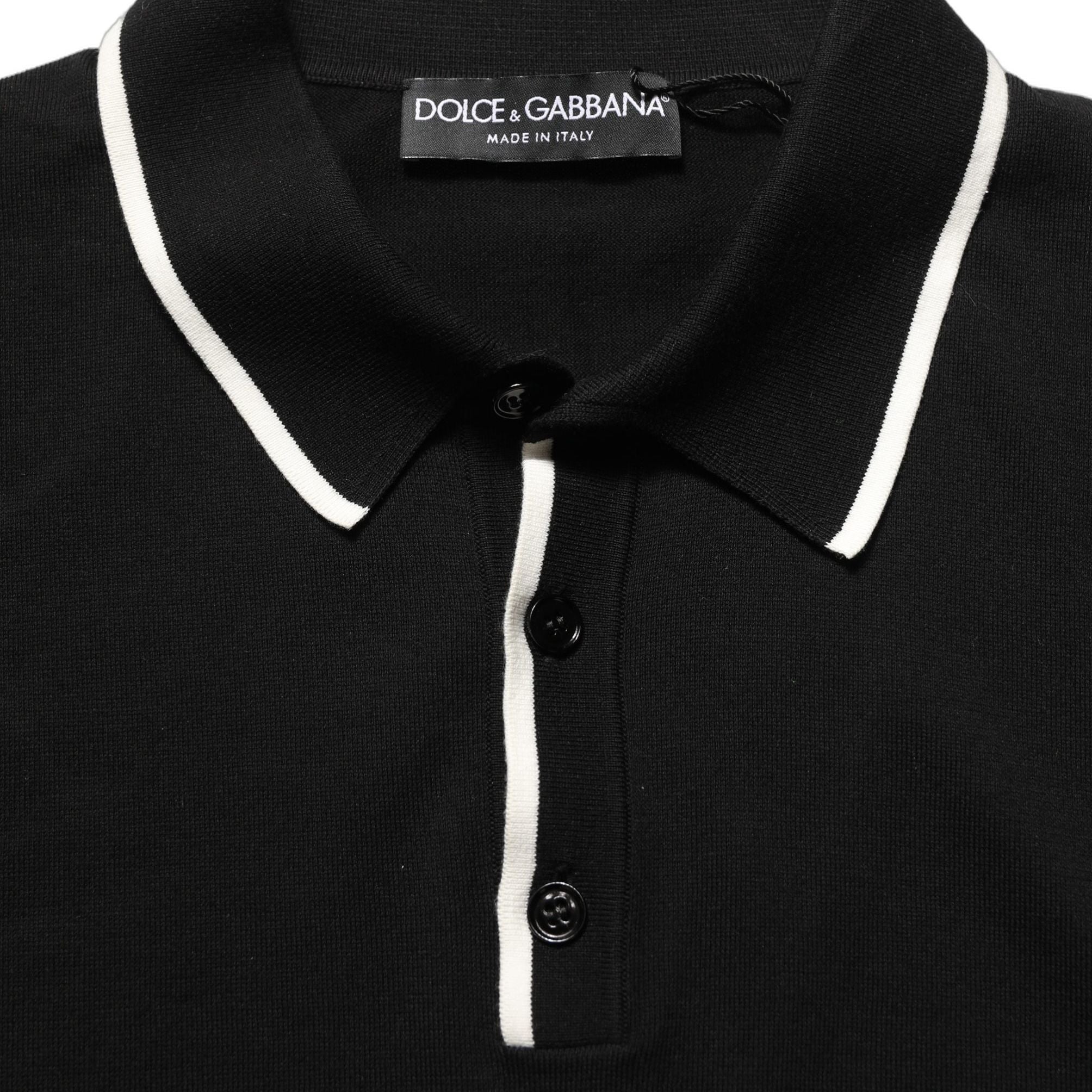 Dolce & Gabbana Black Cotton Collared Short Sleeves Men Polo T-shirt