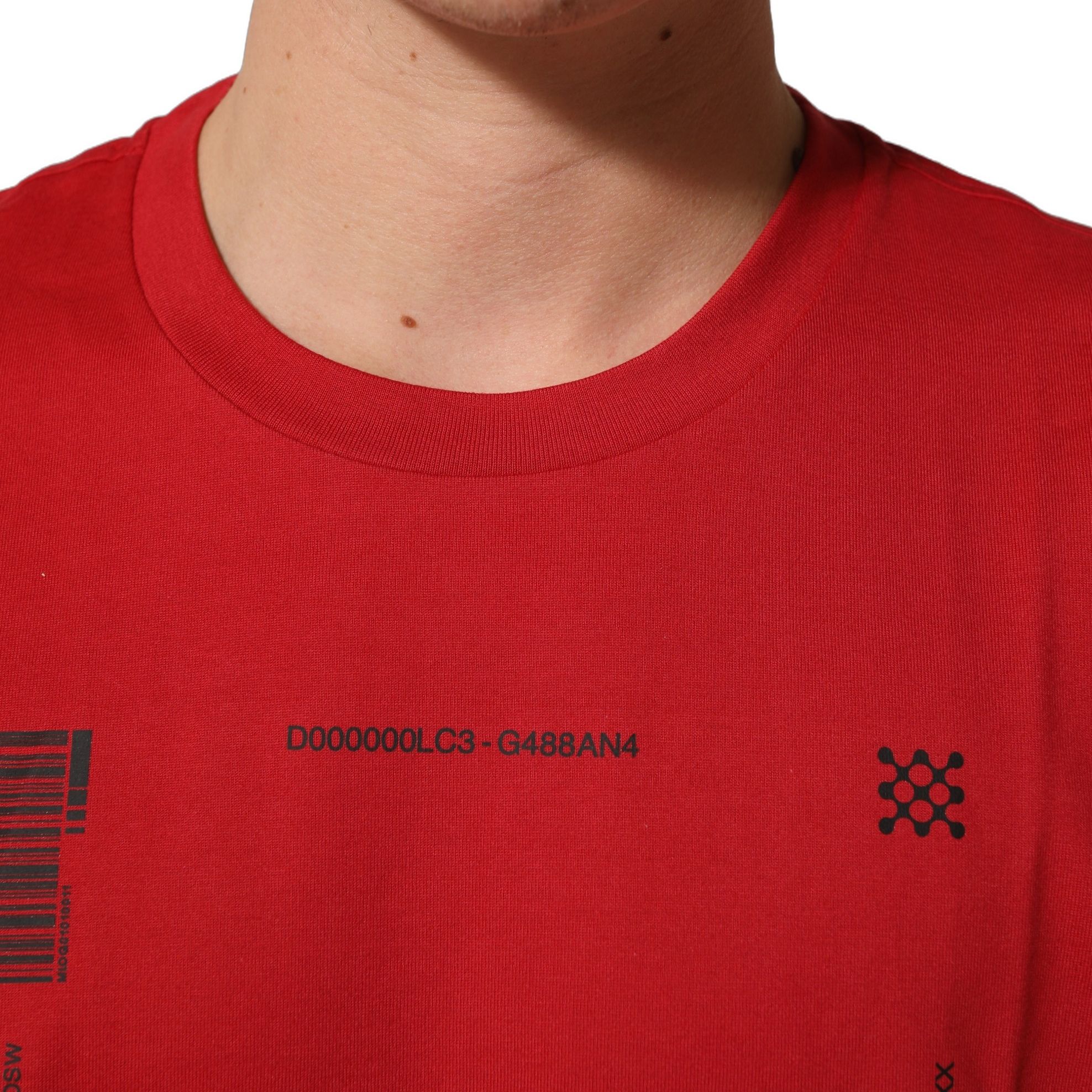 Dolce & Gabbana Red Cotton Graphic Print Crew Neck T-shirt