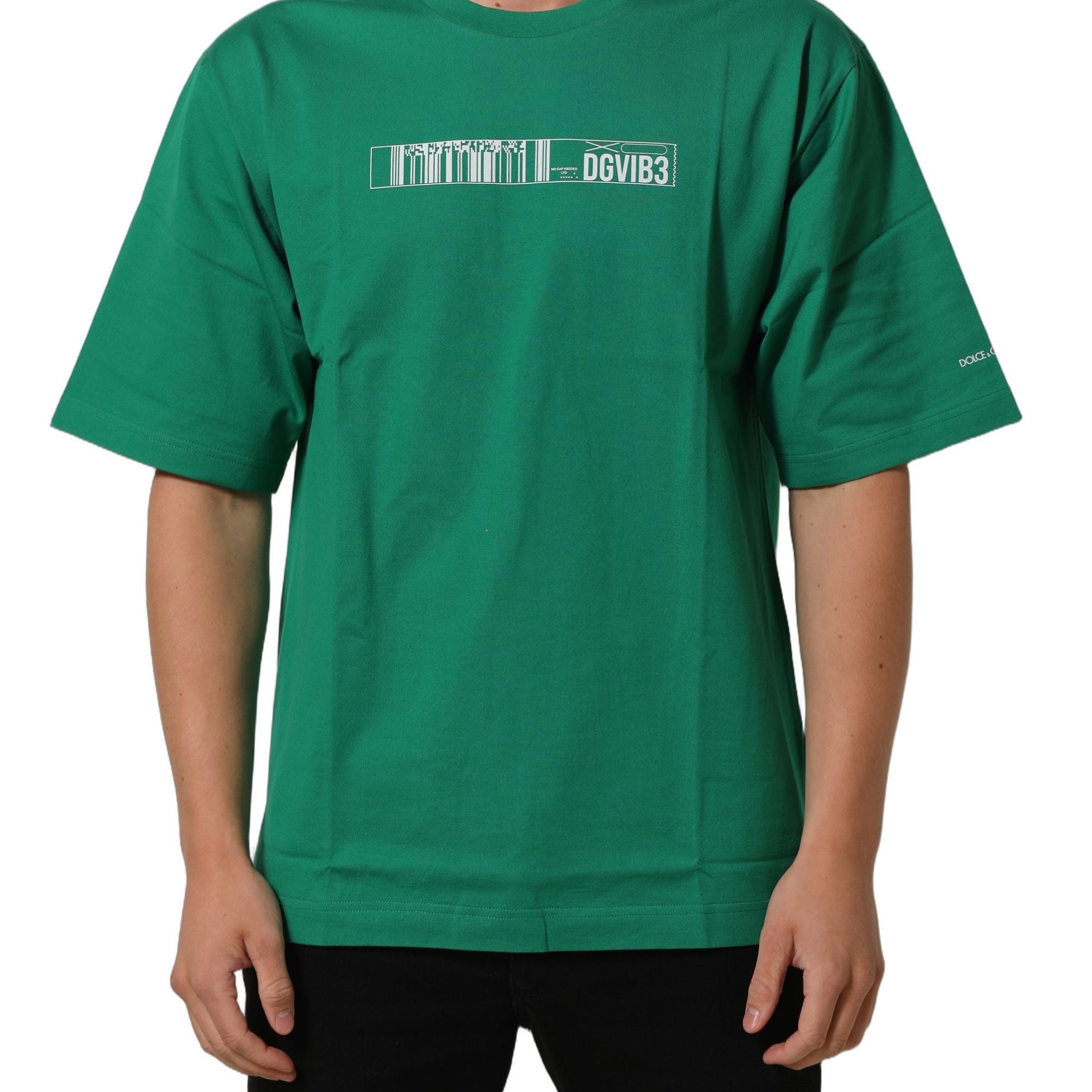 Dolce & Gabbana Green Cotton DGVIB3 Print Crew Neck T-shirt