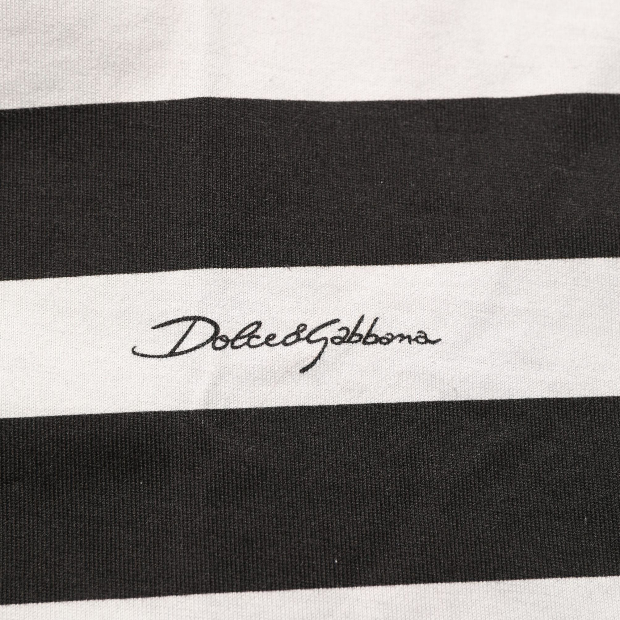 Dolce & Gabbana Black White Stripes Cotton Sleeveless T-shirt