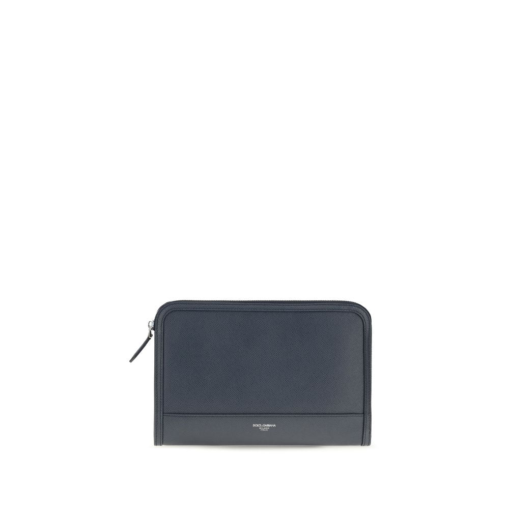 Dolce & Gabbana Blue Calf Leather Bos Taurus Wallet