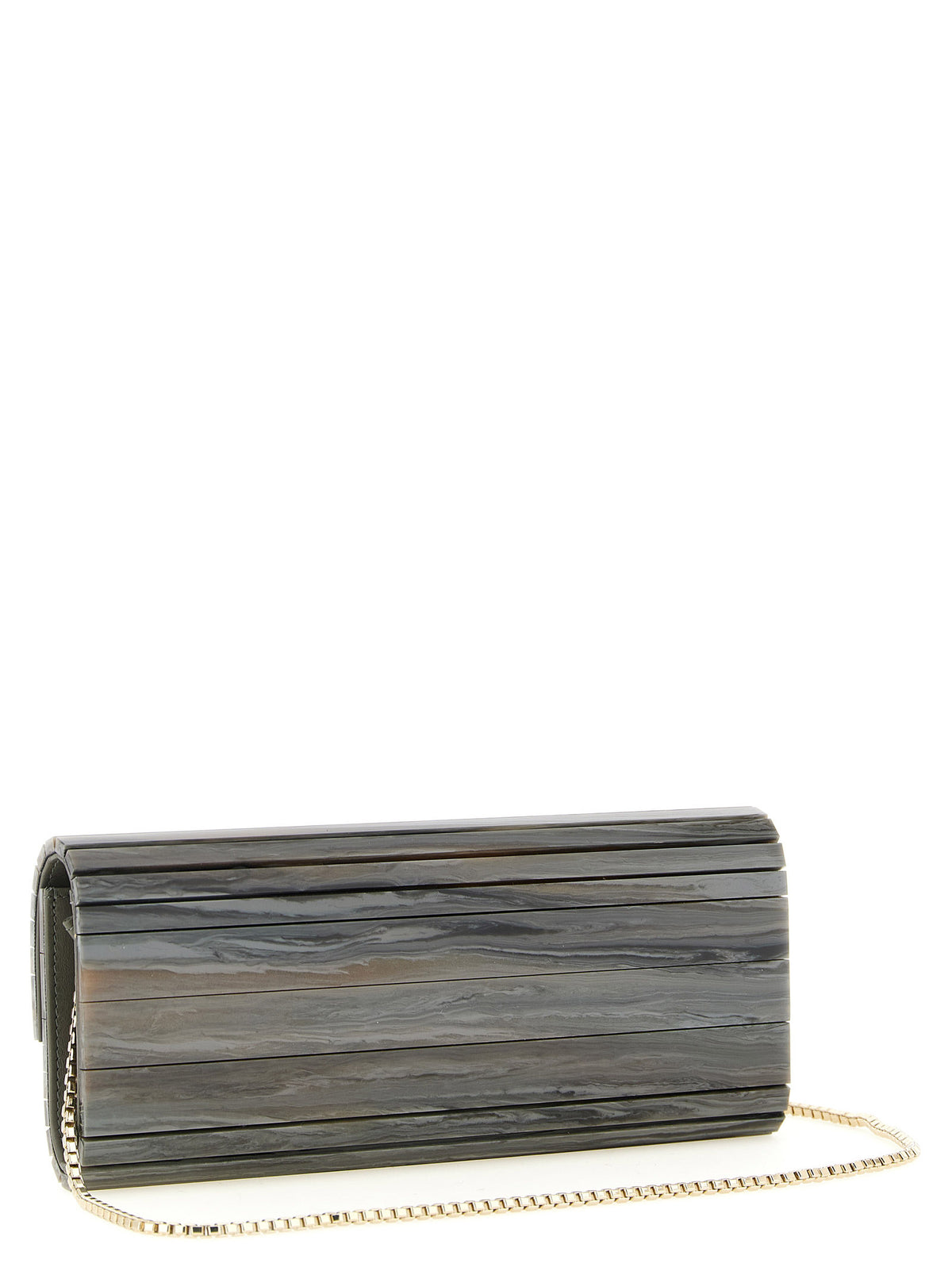 Jimmy Choo Gray Polyester Clutch Bag
