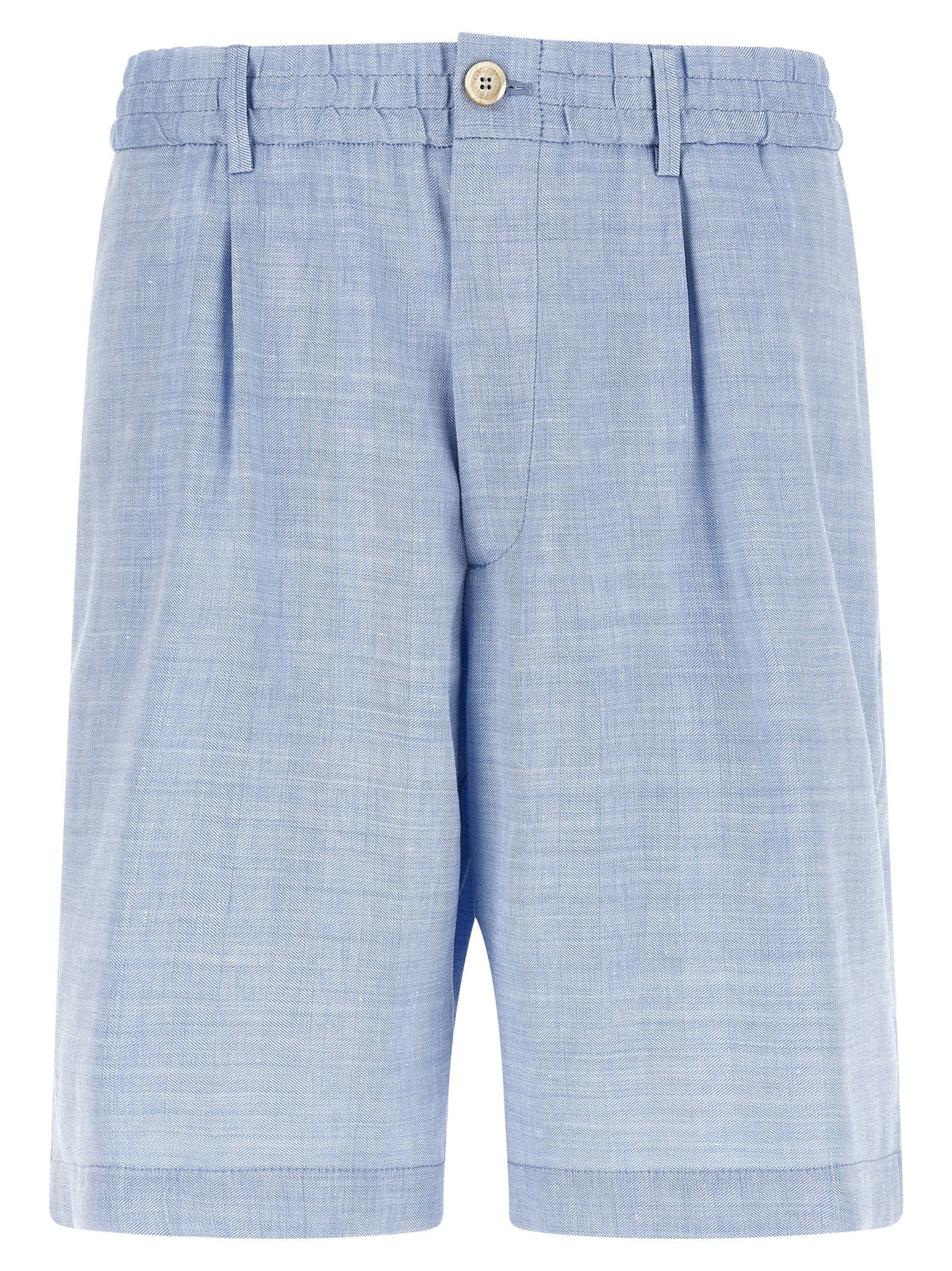 Brunello Cucinelli Blue Linen Bermuda Shorts