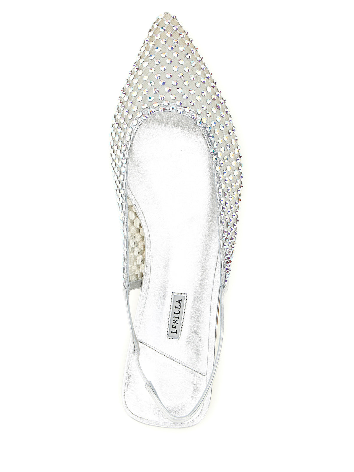 LE SILLA Silver Polyester Ballet Flats