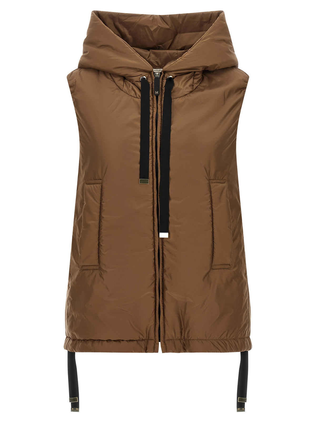 Max Mara Brown Polyester Sleeveless Jacket