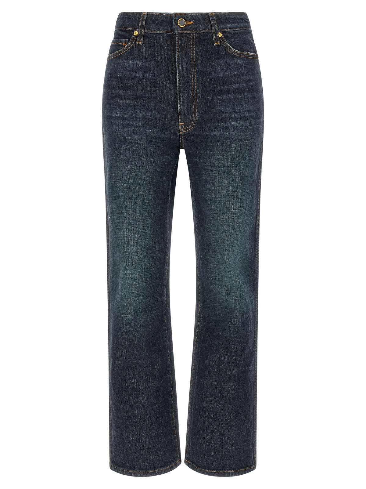 Khaite Blue Cotton Flared Jeans