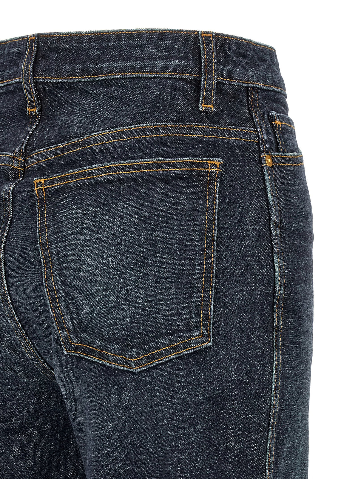 Khaite Blue Cotton Flared Jeans
