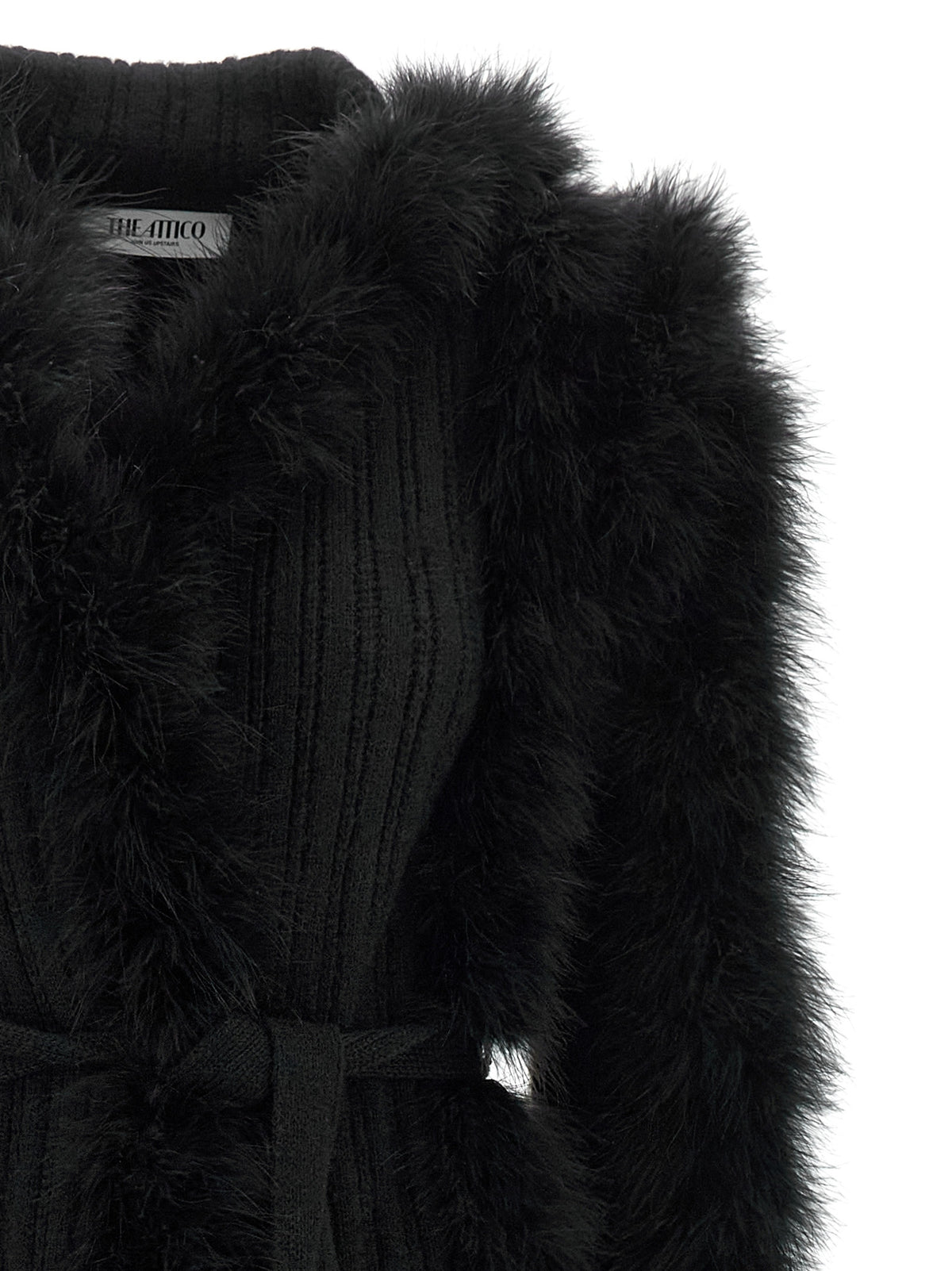 The Attico Black Wool Coat