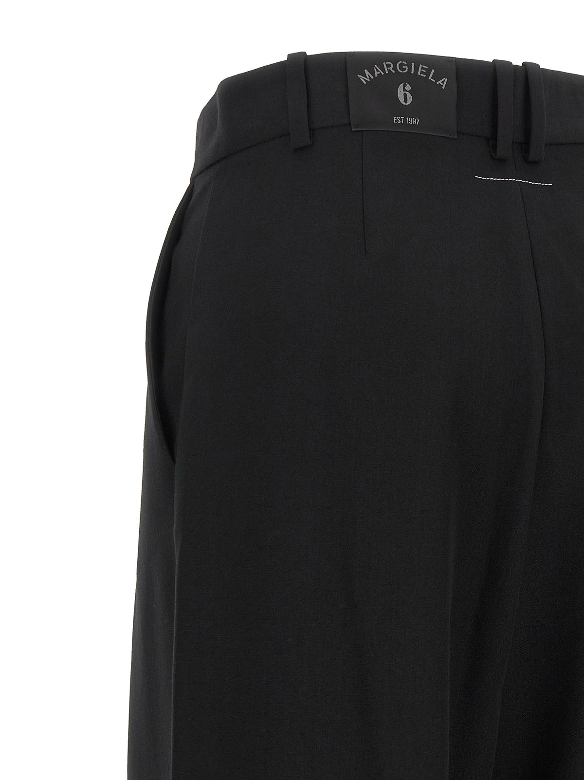 MM6 Maison Margiela Black Polyester Casual Pants
