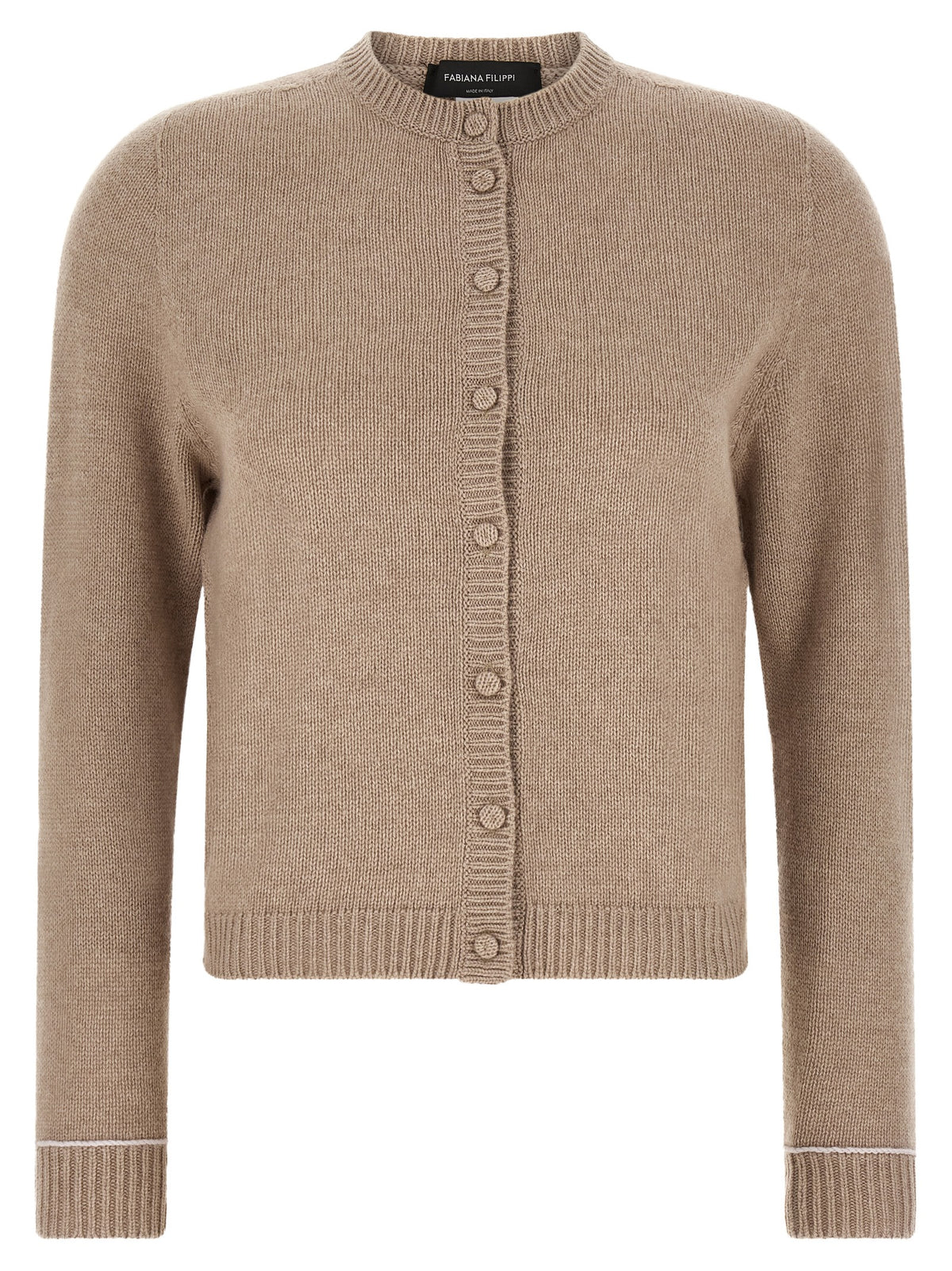 Fabiana Filippi Beige Virgin Wool Cardigan