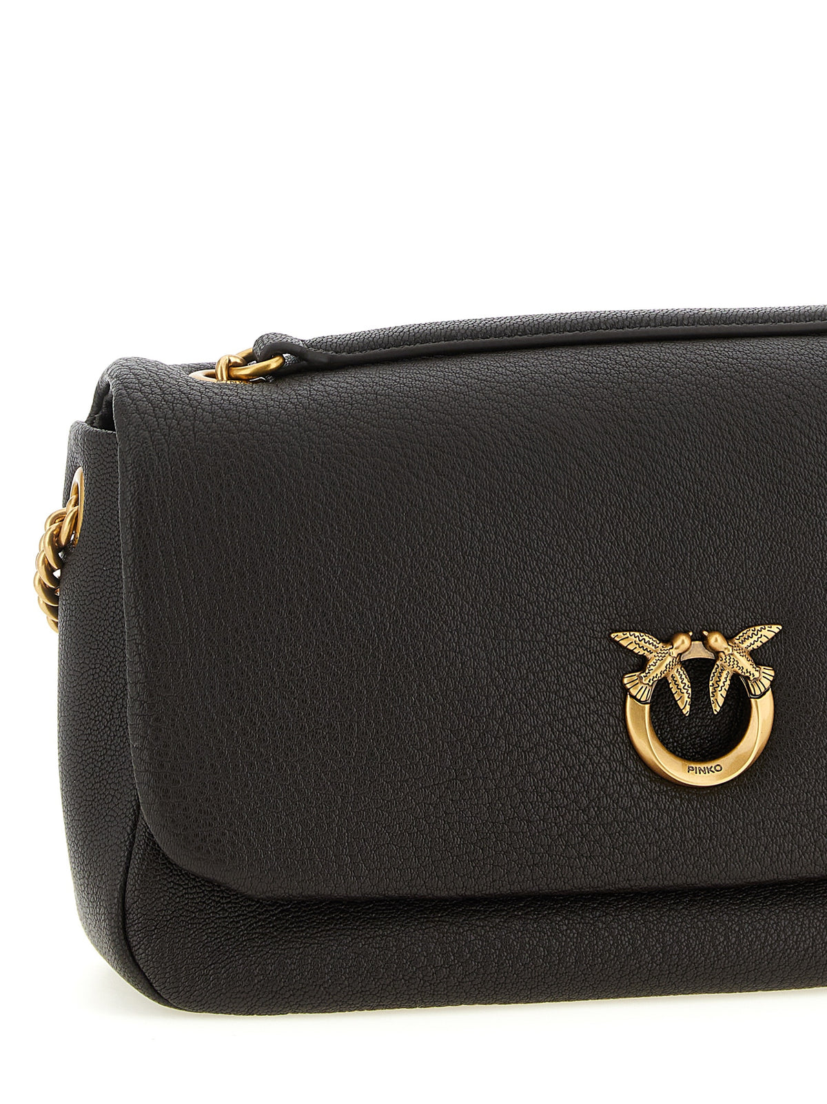 PINKO Brown Lamb Leather Shoulder Bag