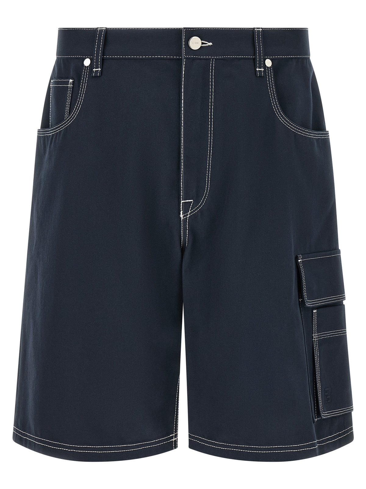 Fendi Blue Cotton Bermuda Shorts