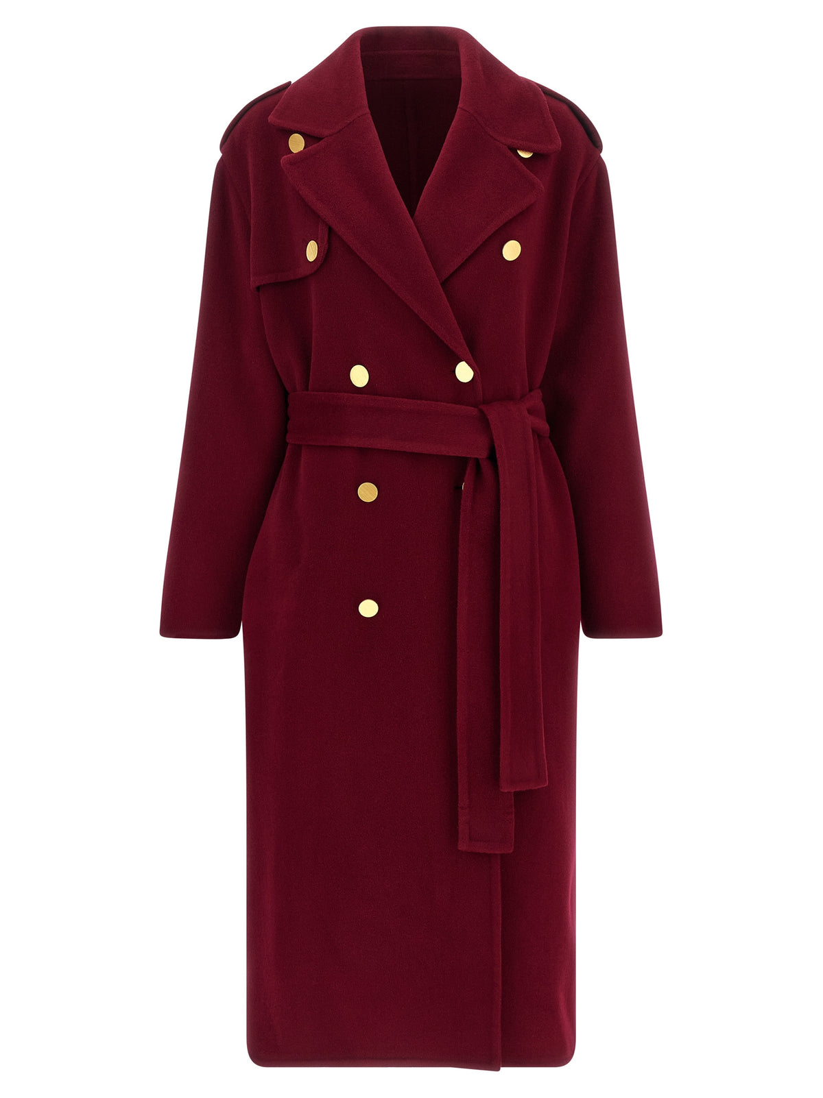 Alberta Ferretti Red Wool Coat