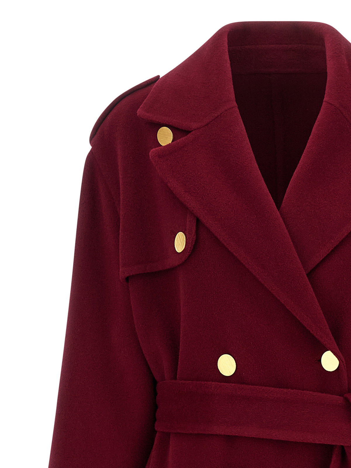 Alberta Ferretti Red Wool Coat