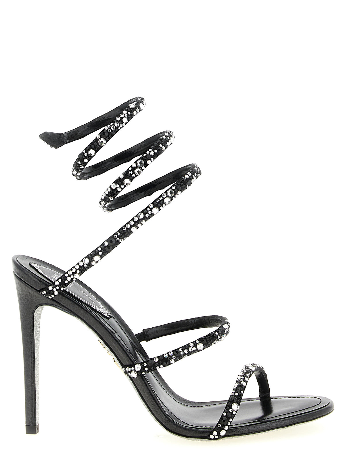 RENE CAOVILLA Bicolor Viscose Stiletto Heel Sandals