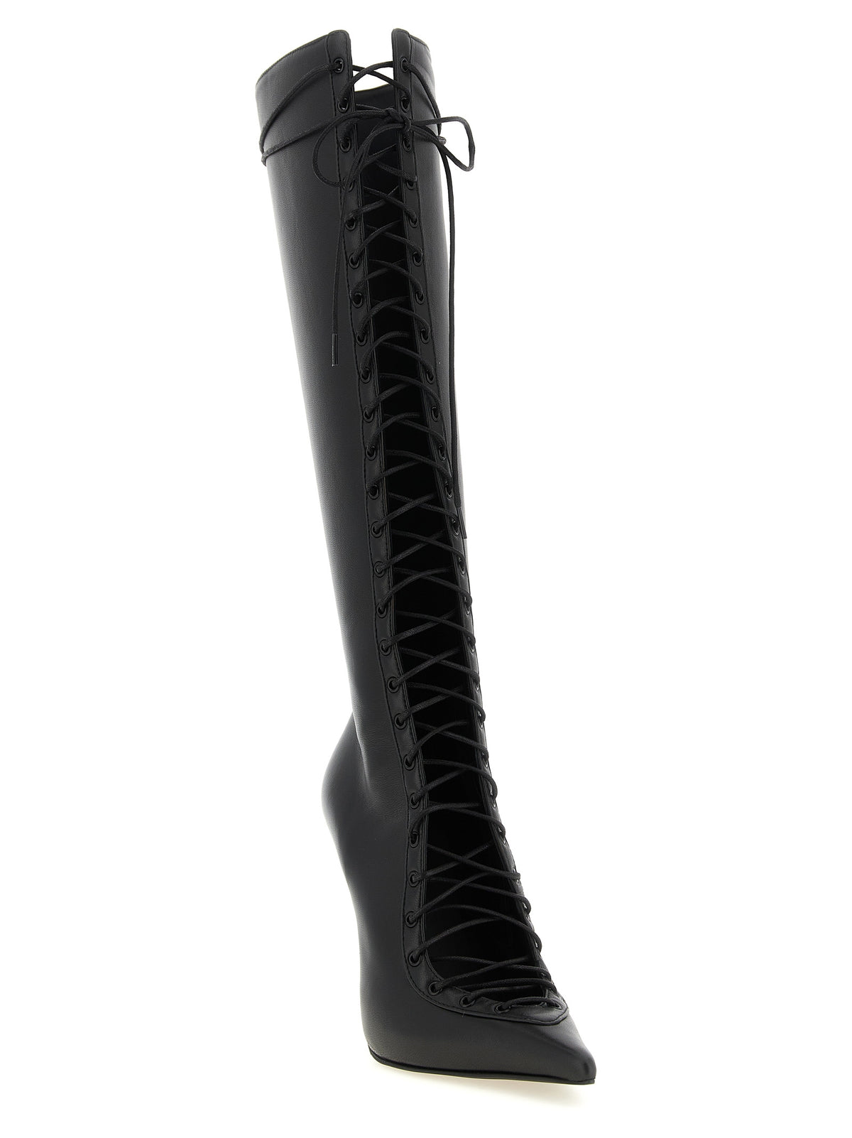 LE SILLA Black Lamb Leather Over The Knee