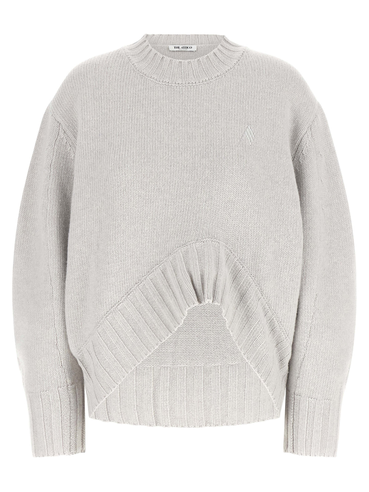 The Attico Gray Virgin Wool Cardigan