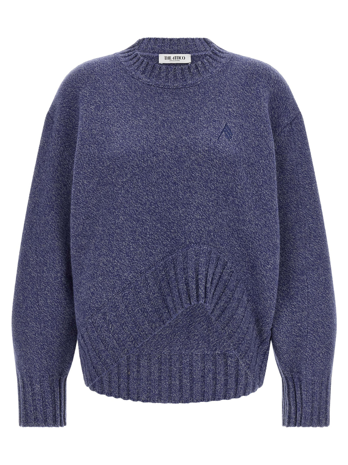 The Attico Blue Virgin Wool Cardigan