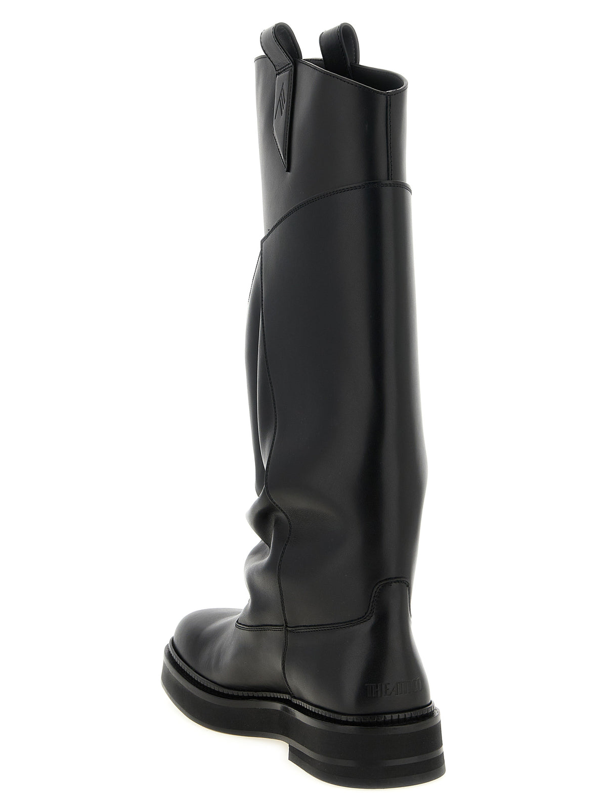 The Attico Black Calfskin Over The Knee