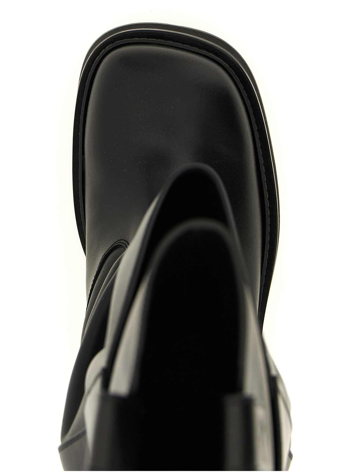 The Attico Black Calfskin Over The Knee