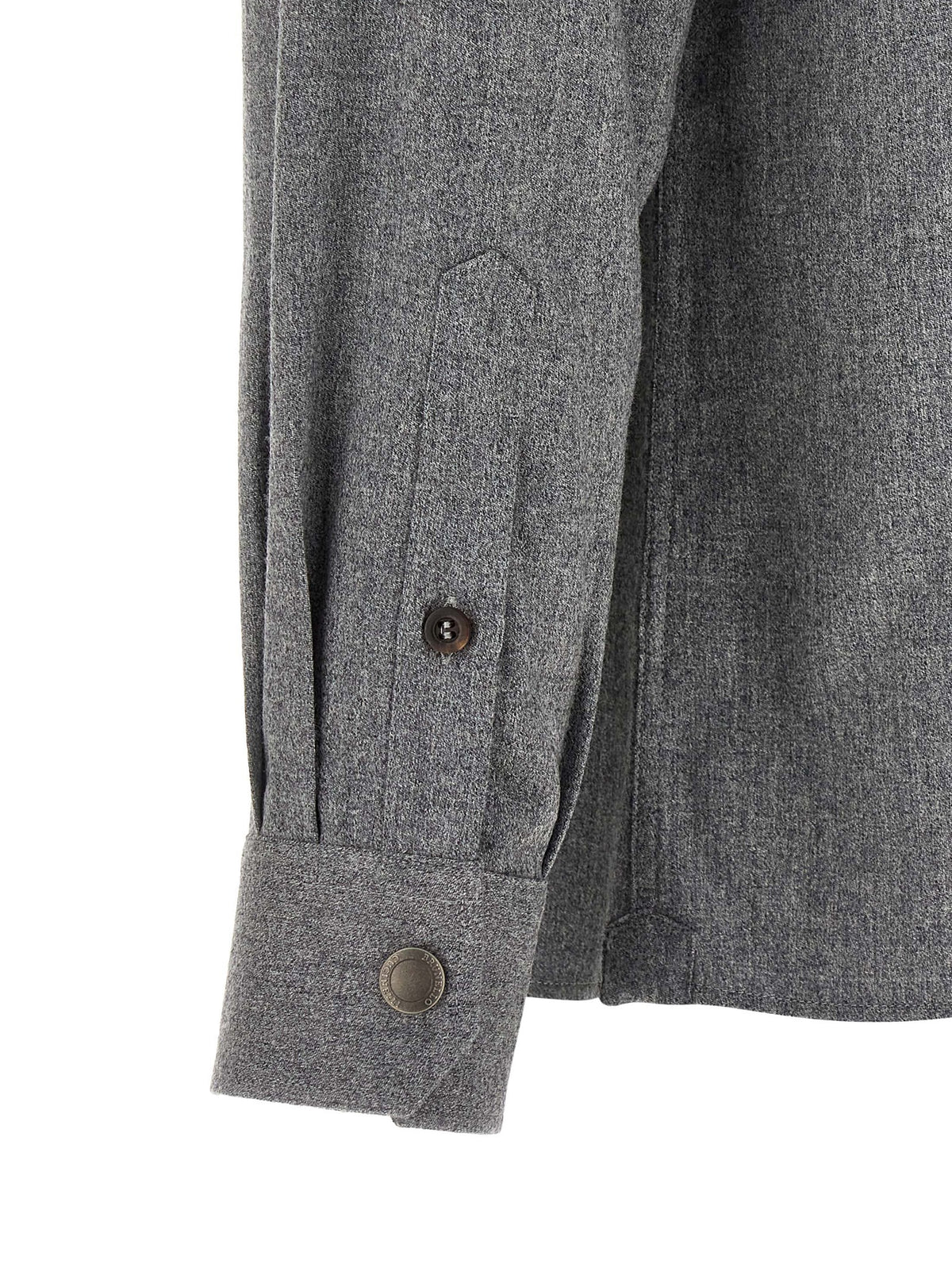 Brunello Cucinelli Gray Virgin Wool Blouse