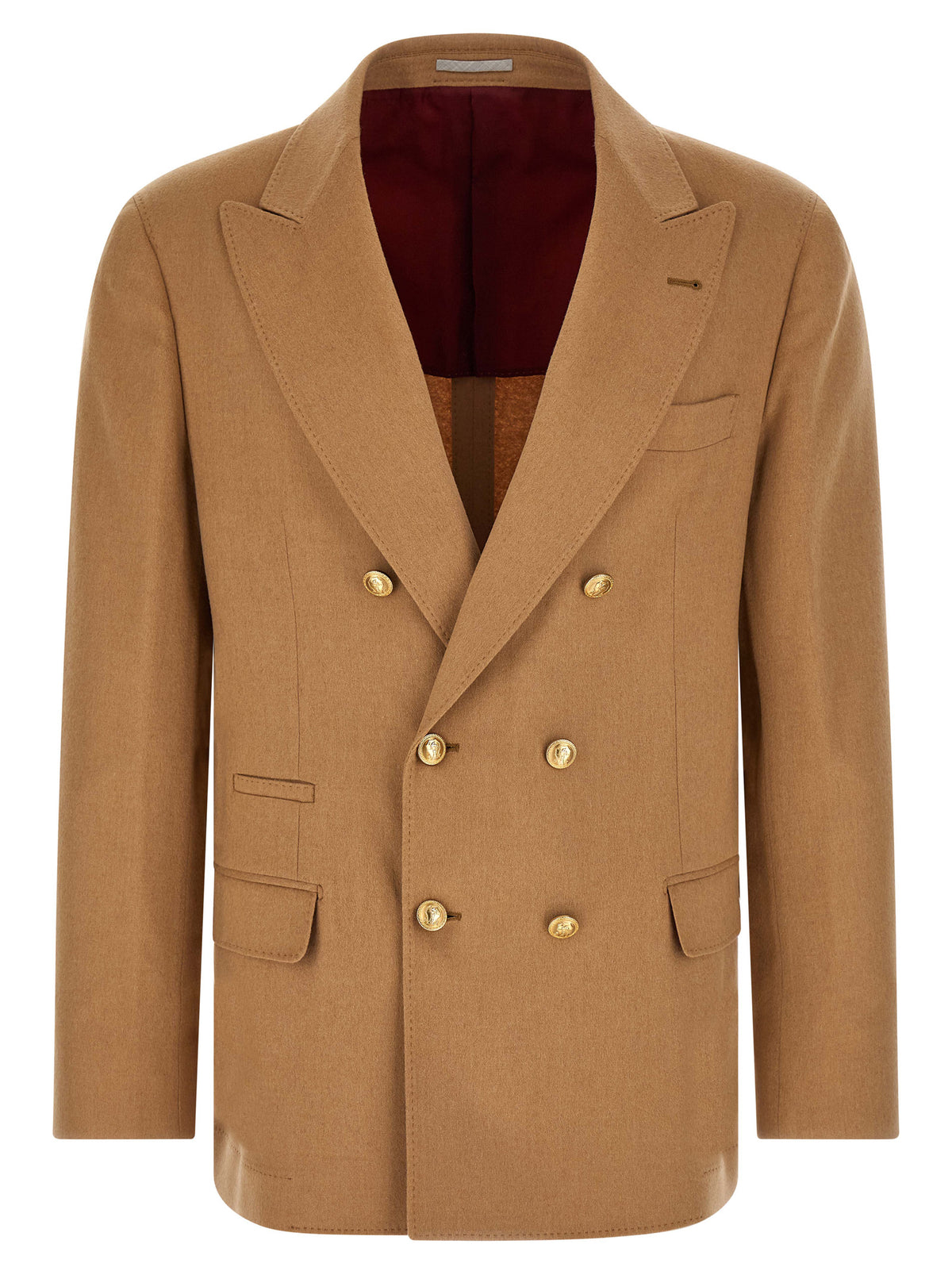 Brunello Cucinelli Beige Camel Hair Blazer