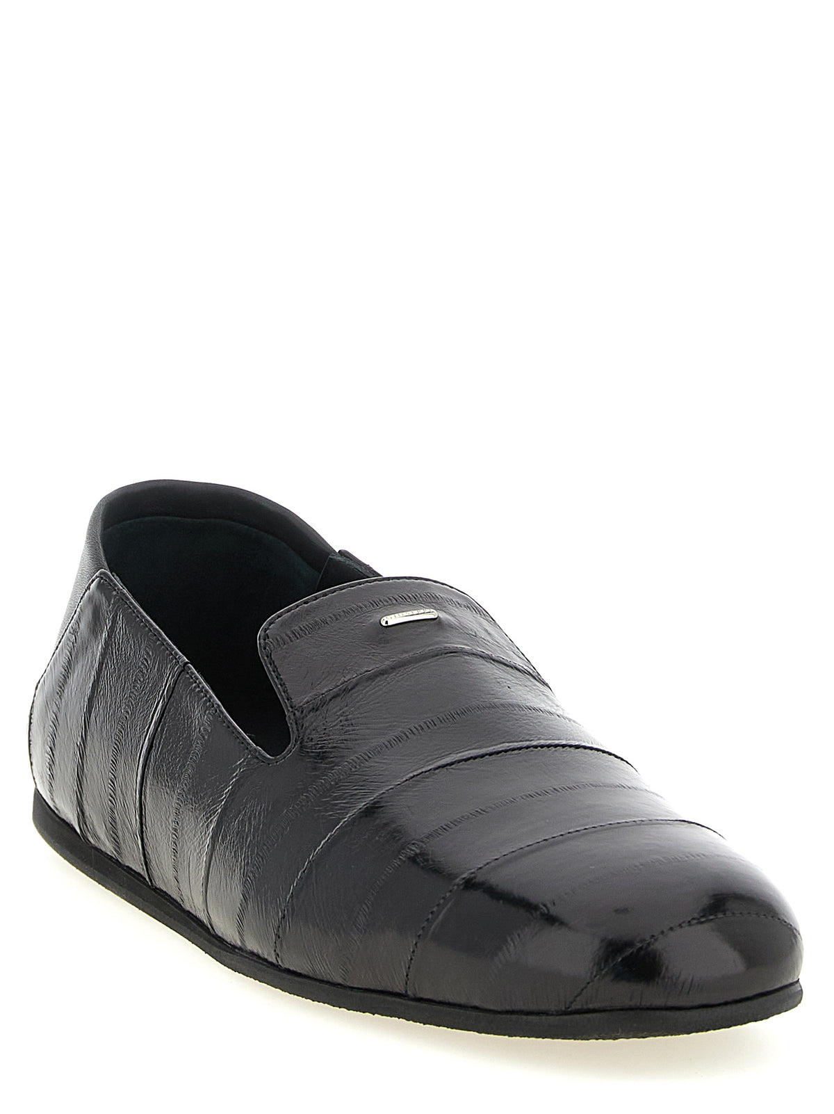 Giuseppe Zanotti Black Leather Slip-On Loafers