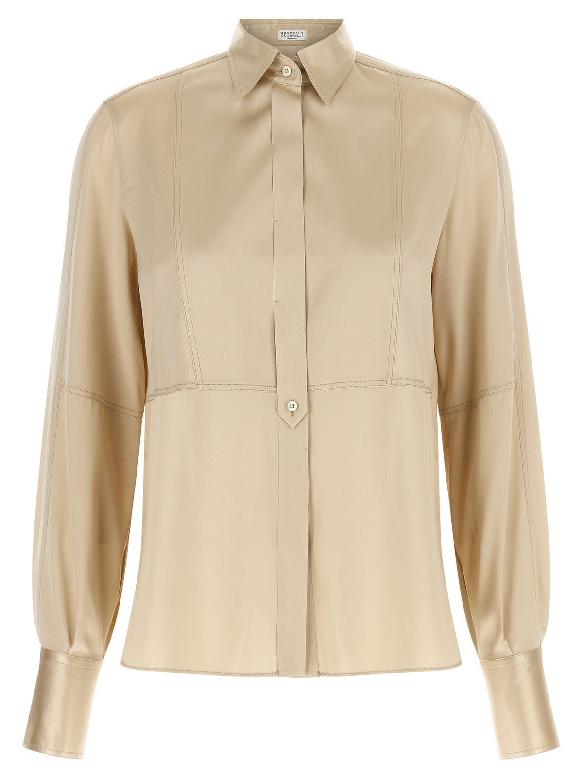 Brunello Cucinelli Beige Silk Blouse