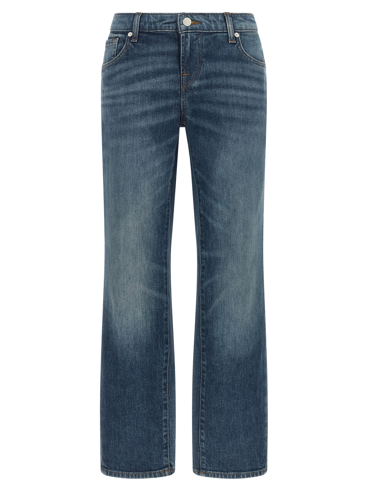 7 For All Mankind Blue Cotton Tapered Jeans