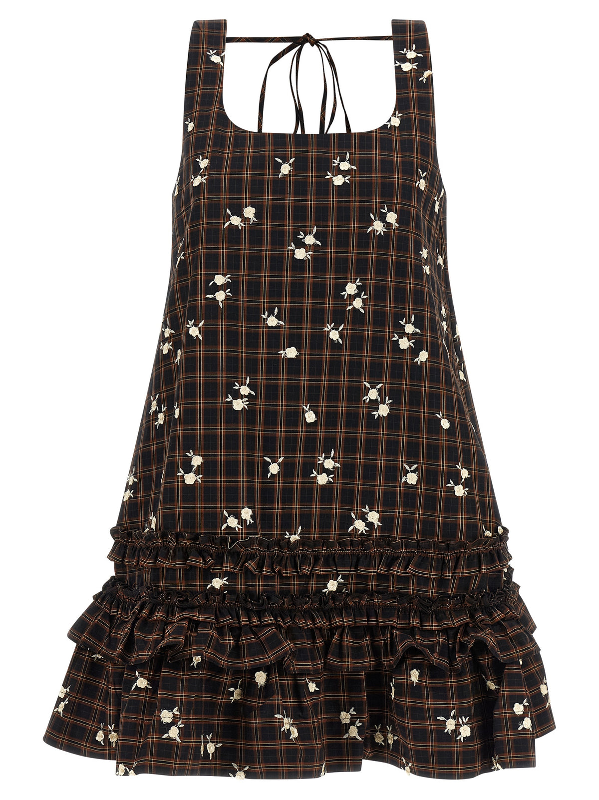 Ganni Brown Organic Cotton Short Dress